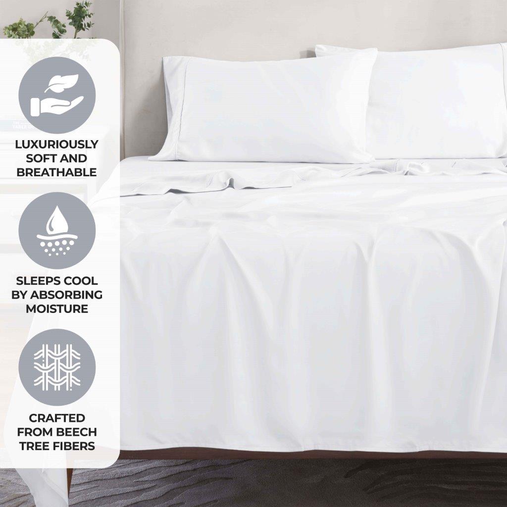Premium 300 Thread Count Modal Deep Pocket Sheet Set - Soft & Breathable Bedding for Ultimate Comfort - Perfect for Master Bedroom, Guest Room, or Vacation Home