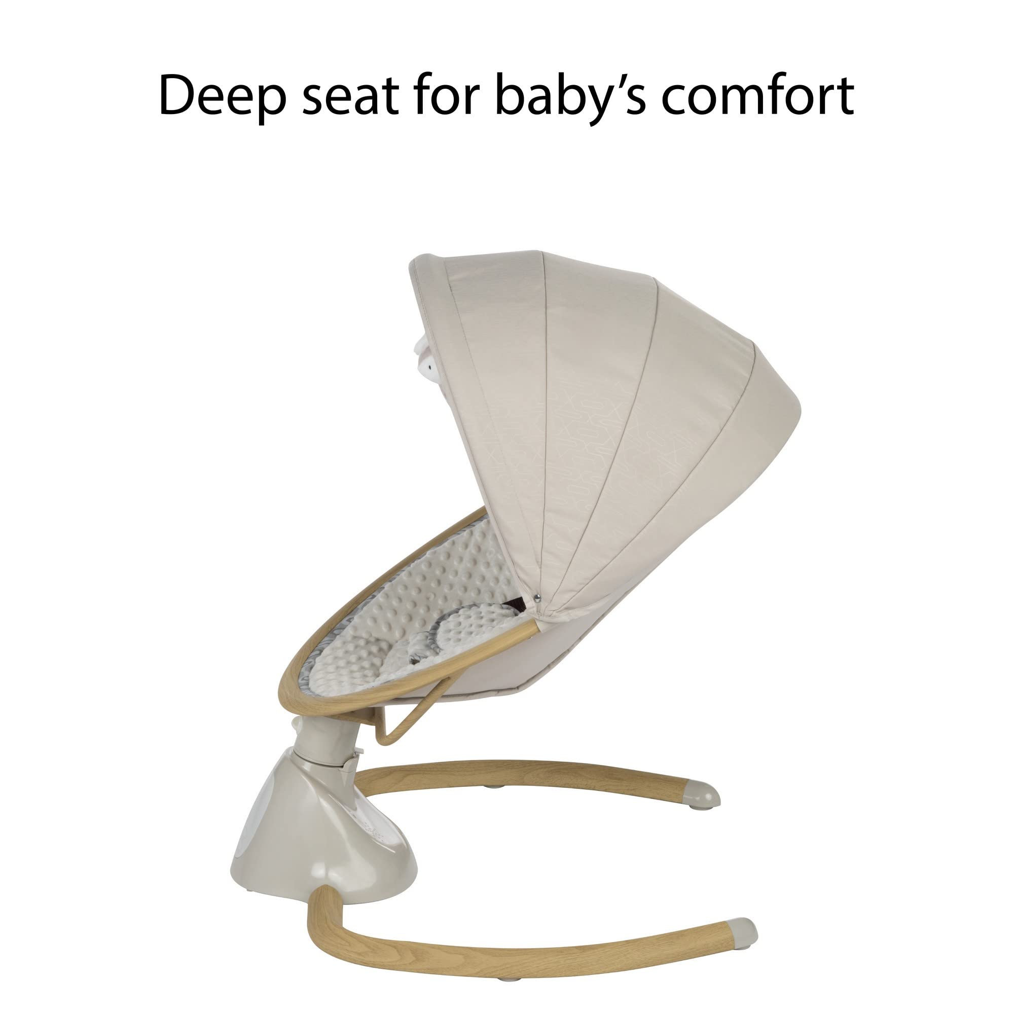 Safety 1st 5-in-1 Bluetooth Baby Swing with Digital Touch Screen & Remote Control - Gentle Rocking Motion for Newborns & Infants - Perfect for Nursery, Bedroom & Travel Use