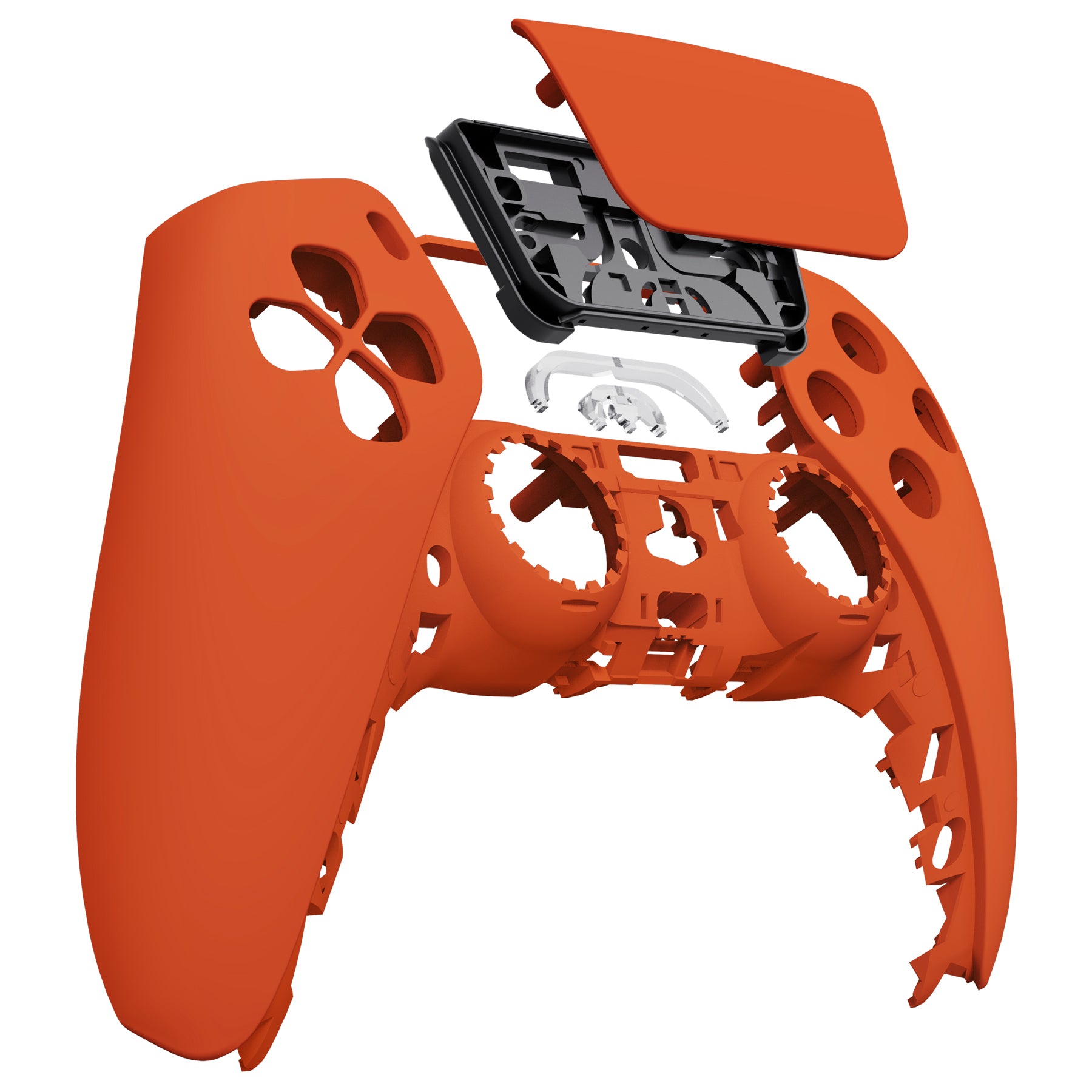 eXtremeRate PS5 Controller Front Housing Shell Replacement - Compatible with BDM 010/020/030/040/050 Models, Orange - Upgrade Your Gaming Experience with Custom Touchpad Cover for Enhanced Gameplay