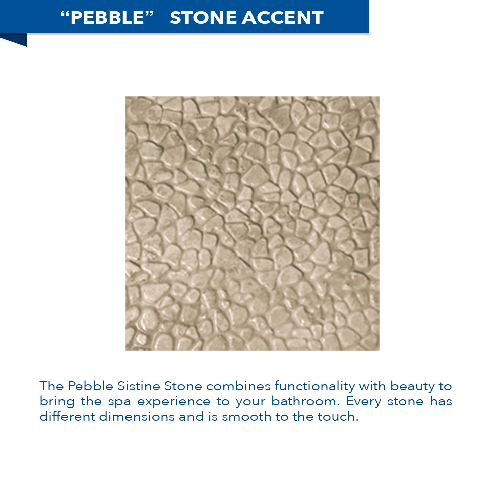 Neo Angle Desert Sand Sistine Stone & Pebble Stone Shower Accent Kit | DIY Shower Remodel for Bathroom Upgrade | Perfect for Modern Home Spa & Luxury Bathroom Renovation