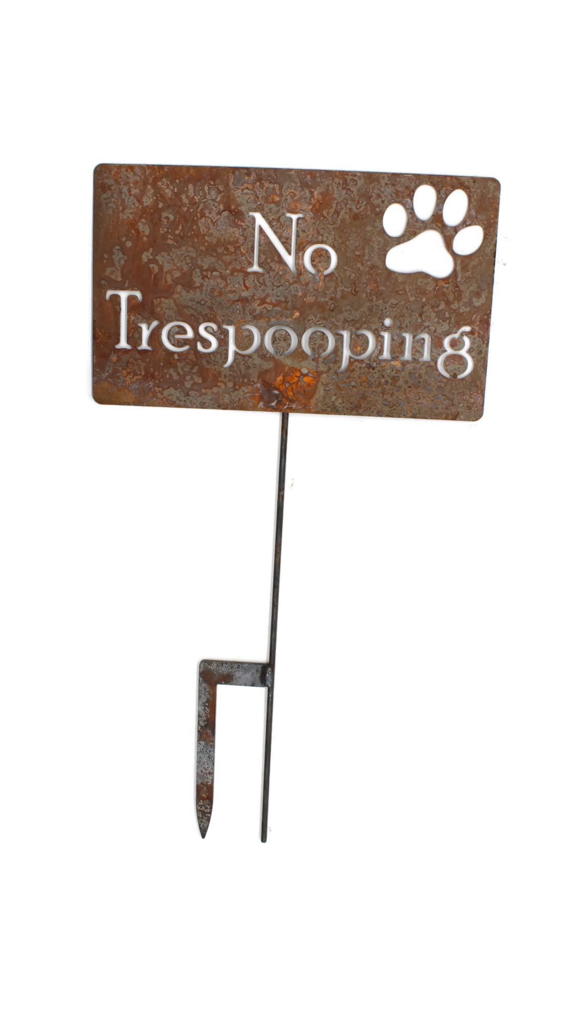 Funny No Trespooping Garden Stake - 20 to 33 Inches Tall (Large 28