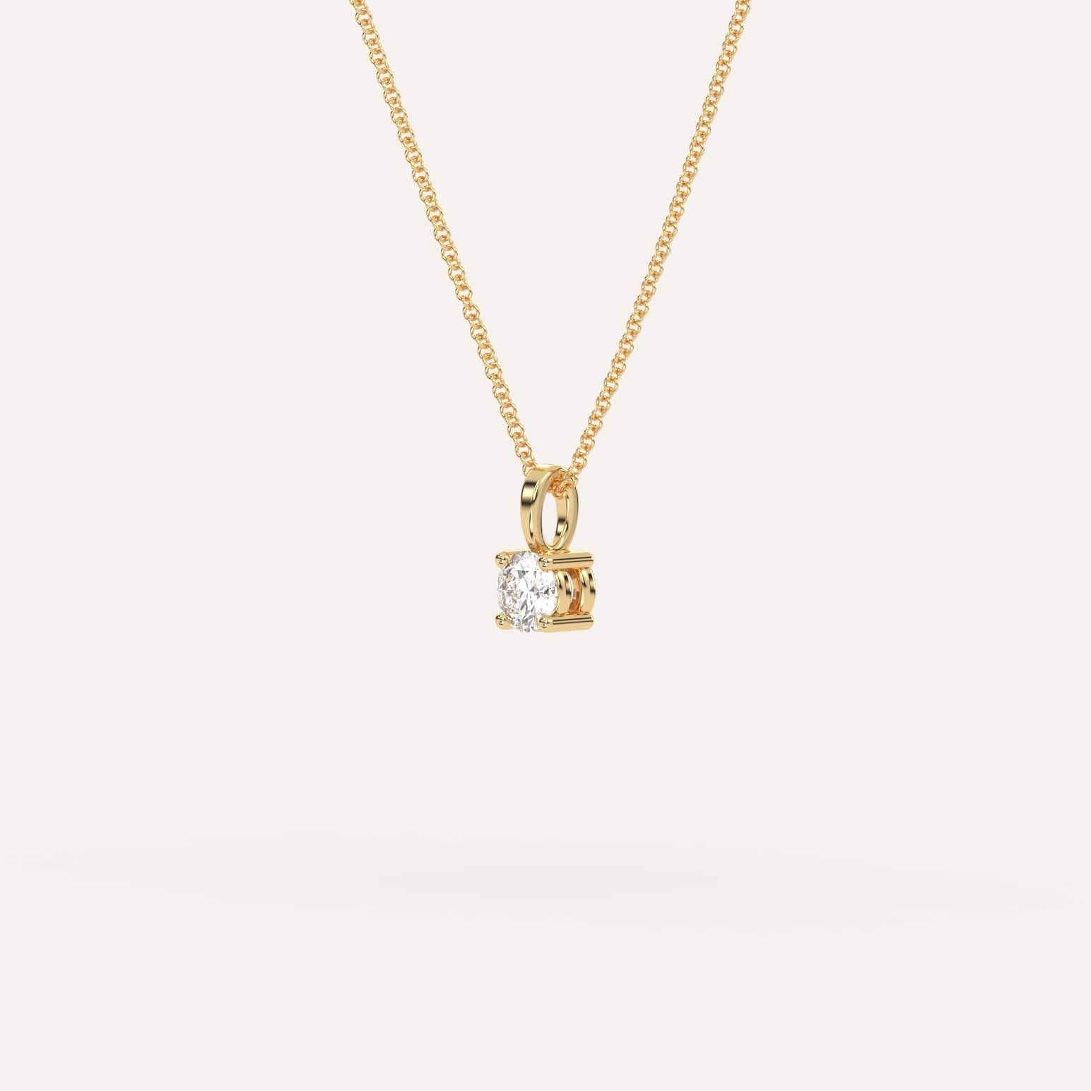 1/4 Carat Round Diamond Pendant Necklace - 14K White Gold Solitaire Pendant for Women - Perfect for Anniversary, Birthday & Valentine's Day Gifts