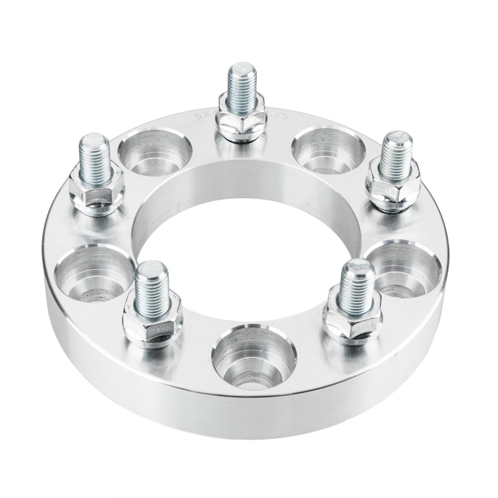 TRIBLE SIX 2Pcs 1 Inch Wheel Adapters Spacers 5x4.75 to 5x120.65mm - 12x1.5 Studs 5 Lug 87.1mm Bore - Compatible with Cadillac Eldorado XLR Camaro Caprice Corvette Impala GMC S15 Sonoma Pontiac - Perfect for Wheel Spacing & Custom Fitment