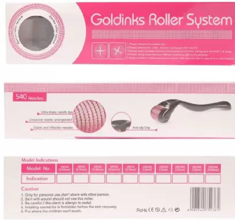 Redtize 0.5mm Titanium Micro Needle Roller for Hair Growth - 540 Medical Grade Needles | Repair Damaged Hair & Stimulate Follicles | Reduce Hair Loss & Thicken Hair | Easy to Use at Home | Perfect for Men & Women with Thinning Hair