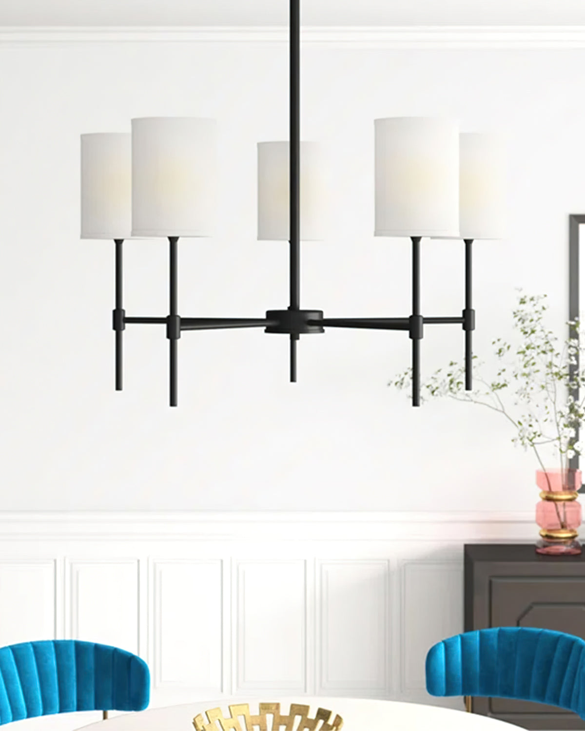 Camila Crystal Chandelier - Elegant Modern Ceiling Light Fixture for Dining Room, Living Room & Bedroom | Perfect for Home Decor & Wedding Events