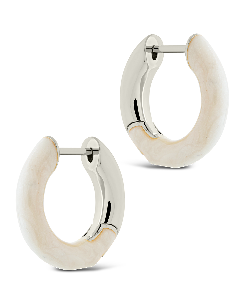 White Enamel Maura Micro Hoop Earrings - Dainty Minimalist Gold Jewelry for Women | Perfect for Everyday Wear, Office & Special Occasions