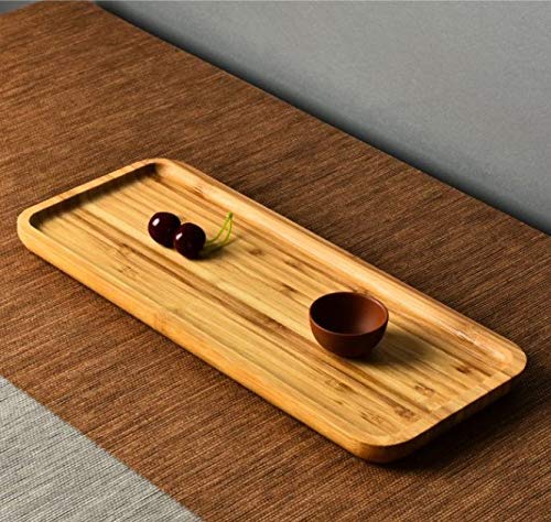 Premium Bamboo Serving Tray Set - 13.8 x 5.9 x 1 Inches Elegant Appetizer Plates & Steak Plates for Coffee, Tea, Fruits & Party Dinner | Eco-Friendly Bamboo Platters for Candy, Charcuterie & Entertaining | Perfect for Home, Restaurant & Outdoor Gatherings