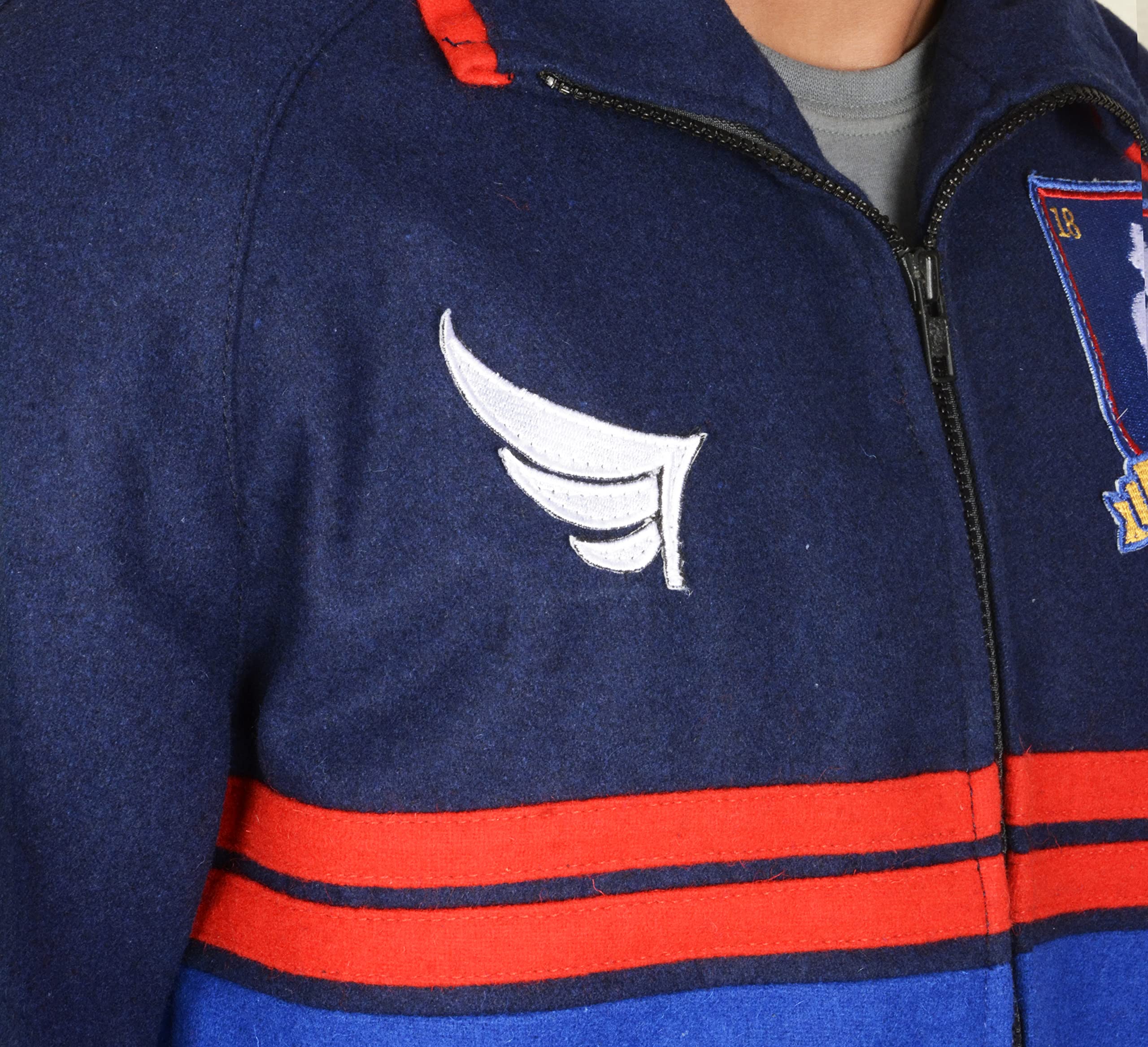 Ted Track Jacket Active Sweater - Jason Sudeikis Inspired Sports Coat - Premium Blue Wool Football Coach Jacket for Men | Perfect for Casual Wear, Sports Events & Outdoor Activities