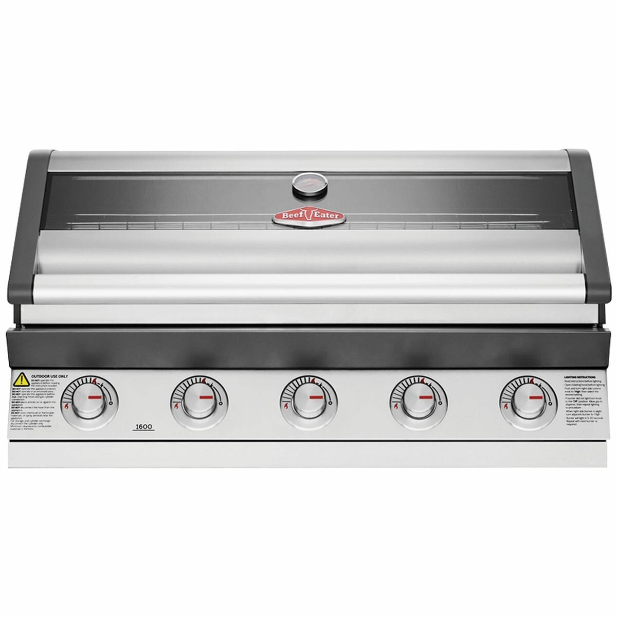 Beefeater 1600 Series SS 5 Burner Built-In BBQ Grill BBG1650SA - Premium Stainless Steel Gas Grill for Outdoor Cooking & Backyard Entertaining