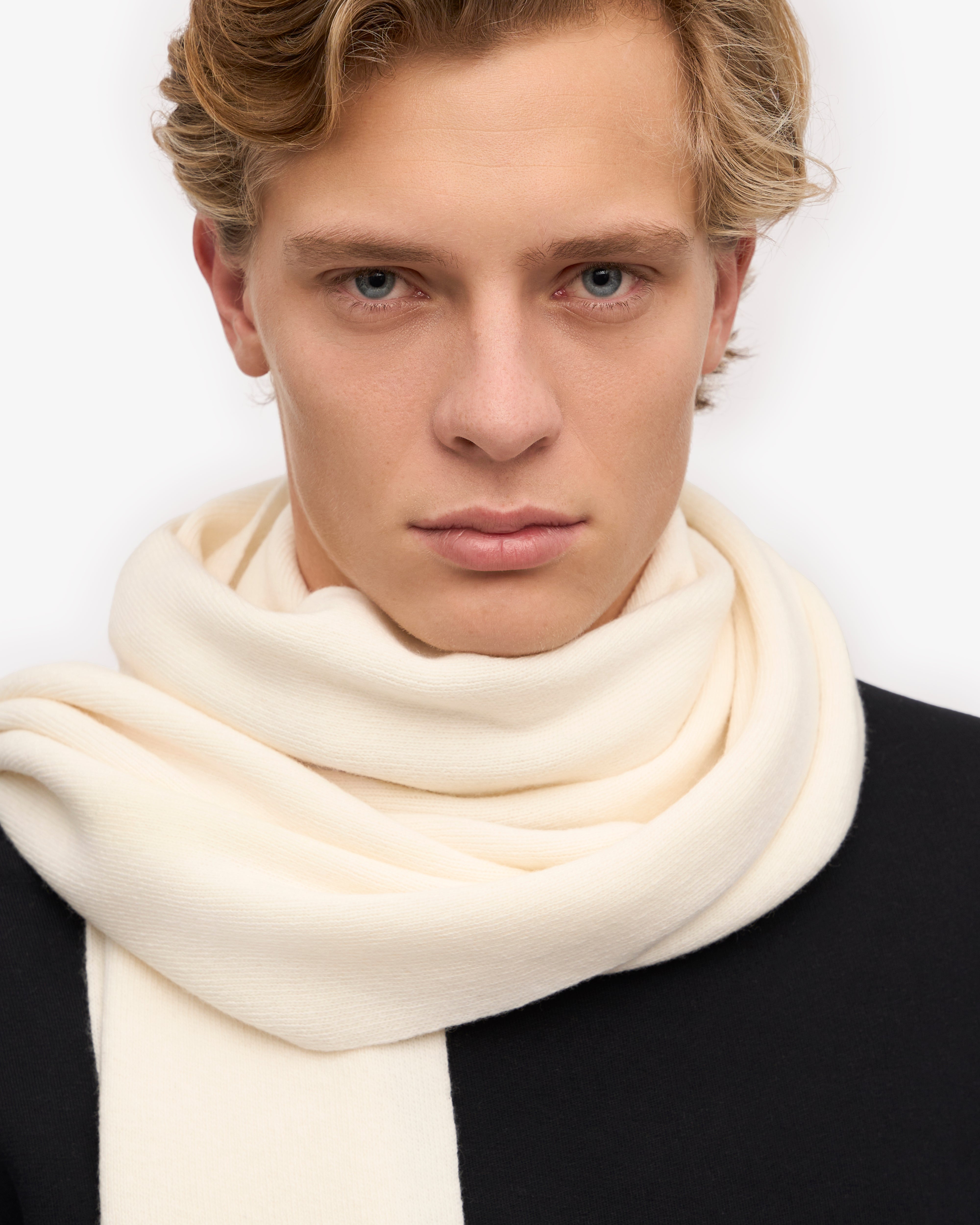 Premium Merino Wool Scarf - Soft & Warm Winter Accessory for Men & Women - Optical White - Perfect for Cold Weather, Travel & Outdoor Activities