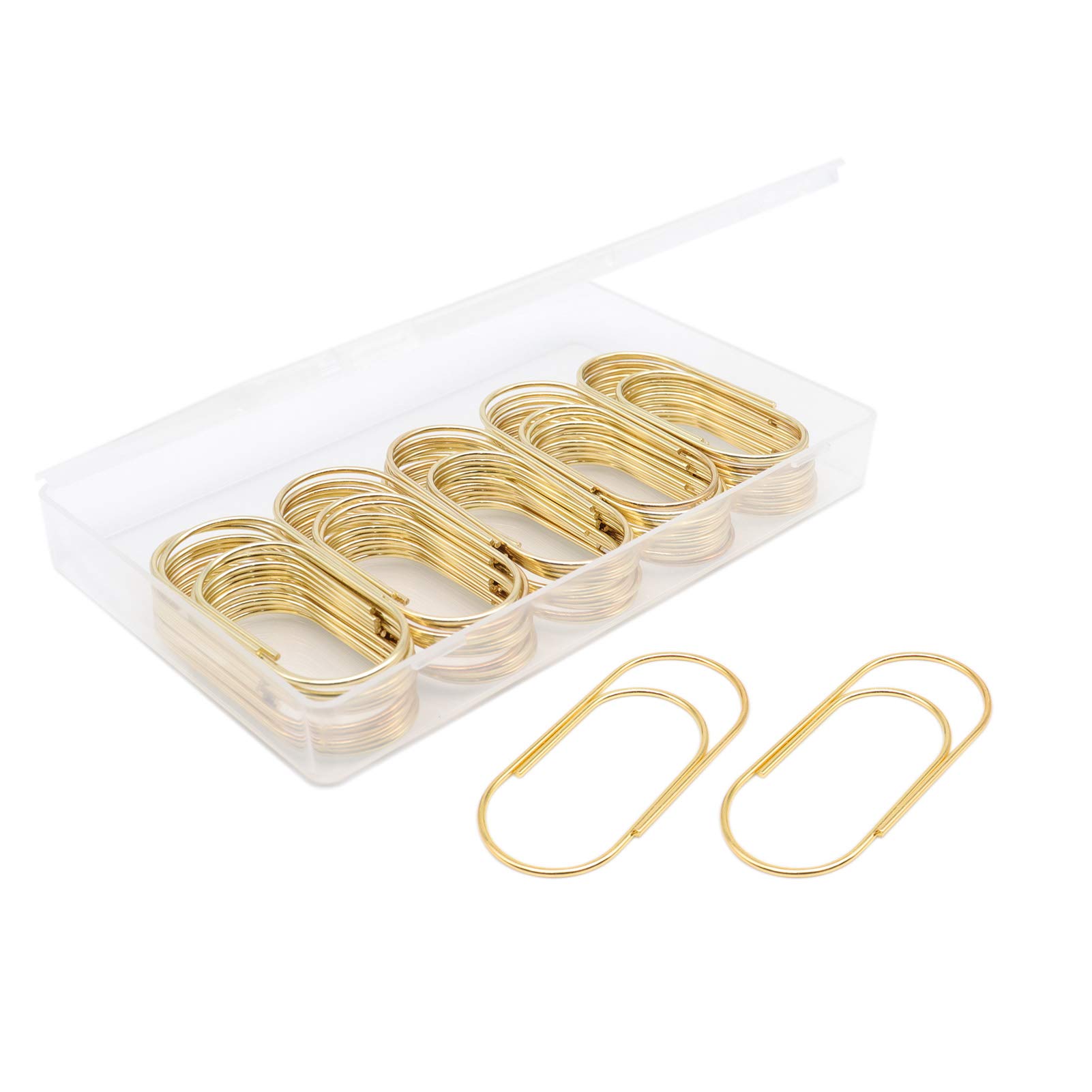 Premium Gold Paper Clips - Jumbo Large Size (50/Box) - Non-Skid Smooth Surface for Office, School & Document Organization | Perfect for Presentations, Files & Craft Projects