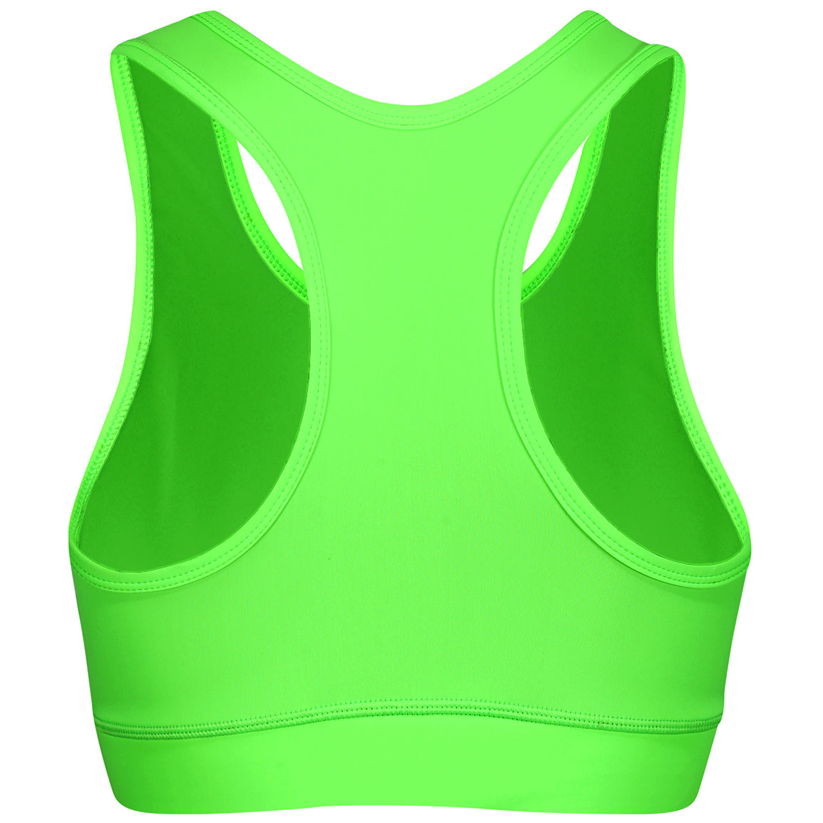 Neon Lime Racerback Sports Bra for Women - High Support Workout Top for Running, Yoga & Gym - Breathable Seamless Activewear