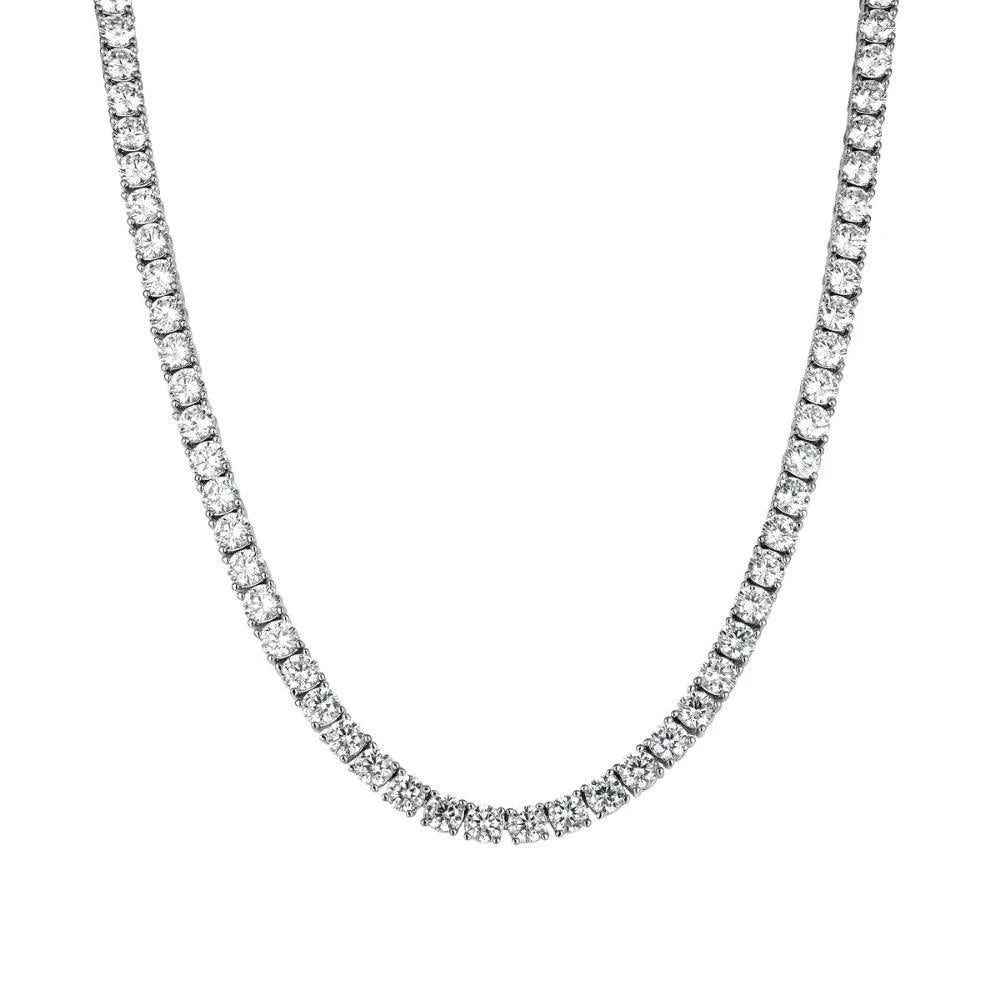3mm Iced Moissanite Tennis Chain - 14K Gold Plated Hip Hop Jewelry for Men & Women | Perfect for Parties, Weddings & Everyday Luxury