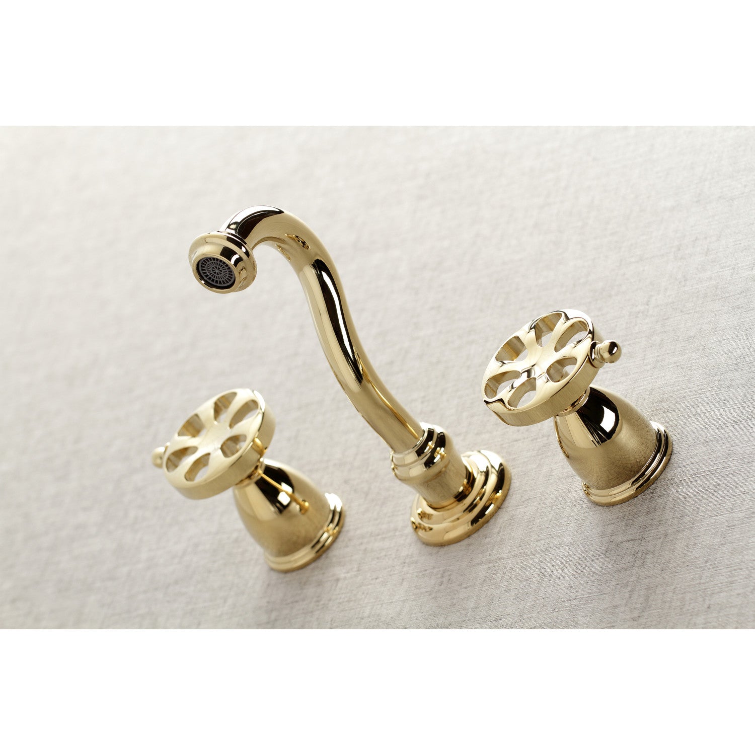 Belknap KS3022RX Polished Brass Roman Tub Faucet - Two Handle 3 Hole Wall Mount Bathroom Fixture for Luxury Bathtubs & Spa Retreats