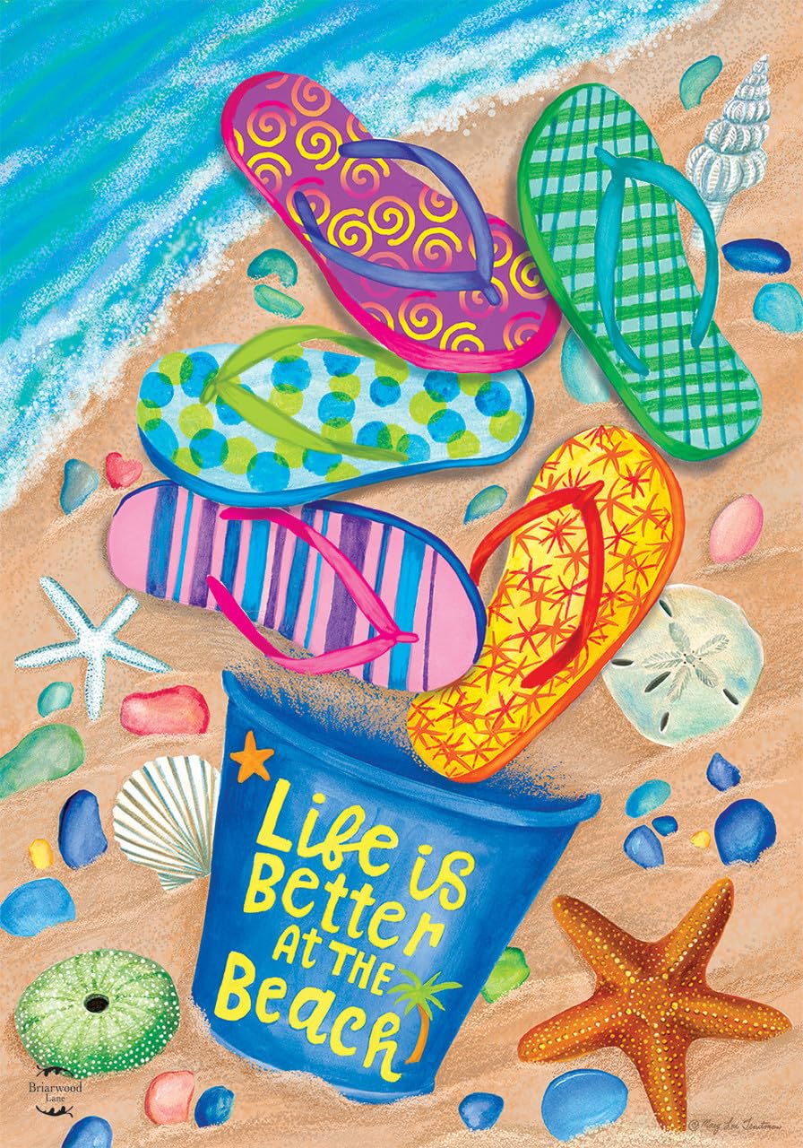 Briarwood Lane Better At The Beach Garden Flag - Coastal Decor for Outdoor & Indoor Use - Perfect for Porch, Yard, and Summer Beach House Decorations