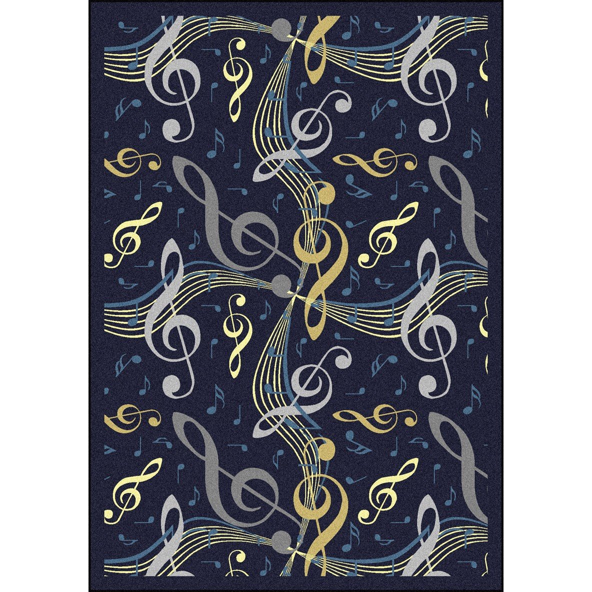 Joy Carpets Kid Essentials Music & Special Needs Virtuoso Rug - Navy Blue 7'8