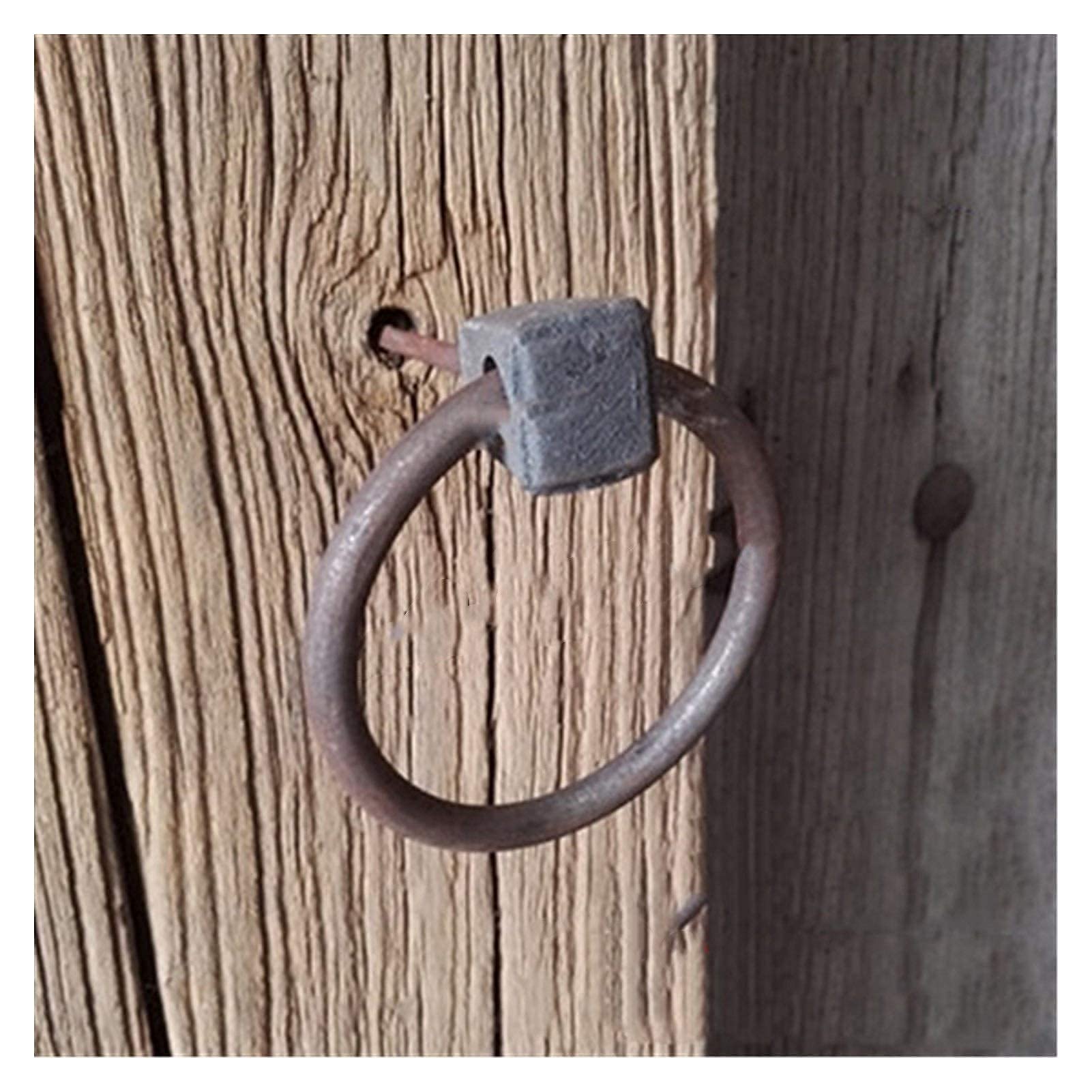 Vintage Cast Iron Door Knocker - Heavy Duty Antique Door Pull Handle with Thickened Iron Ring - Perfect for Front Doors, Entryways & Farmhouse Style Homes
