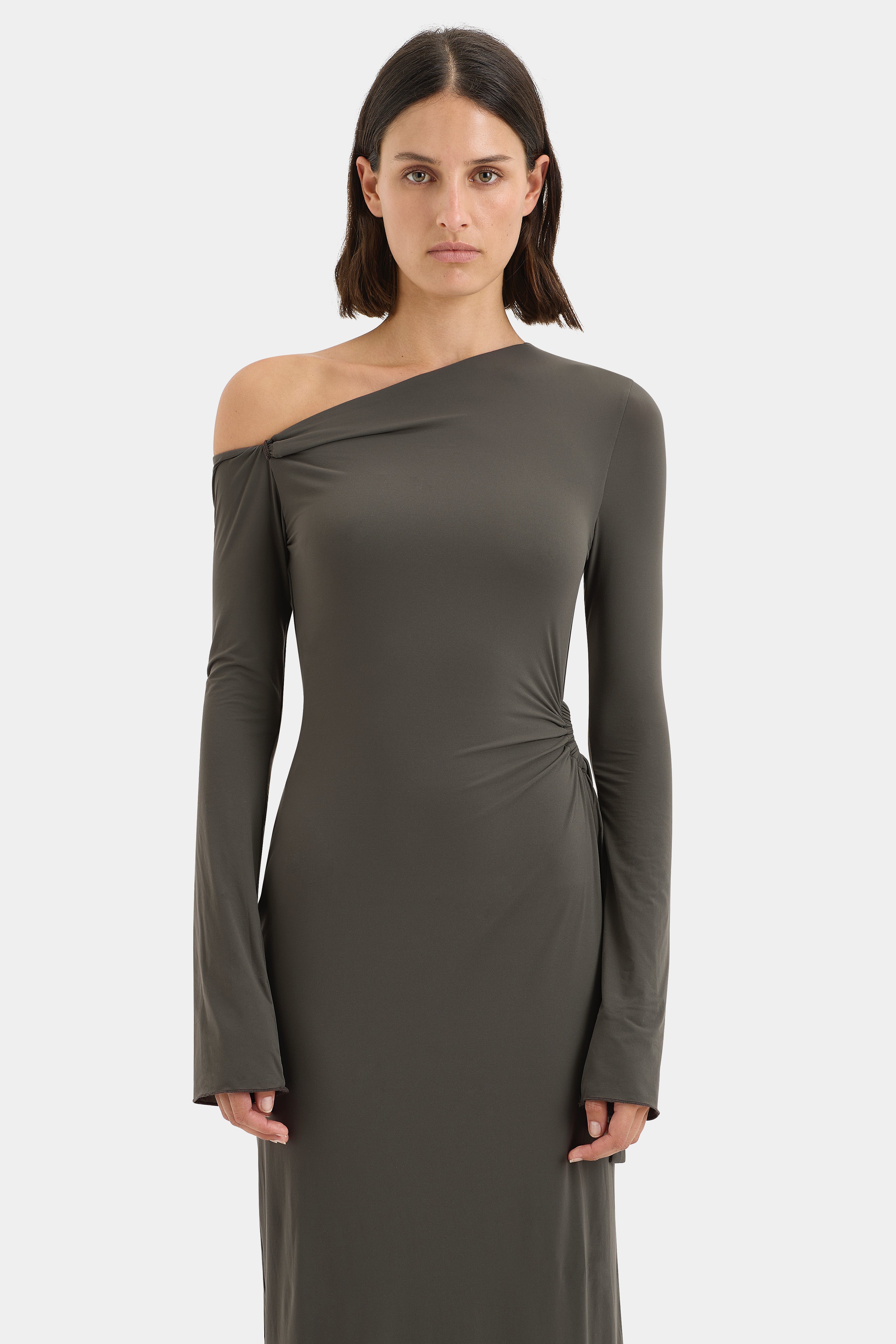 Hana Tie Maxi Dress for Women - Flowy Summer Beach Dress with Side Slit & Belt - Perfect for Vacations, Weddings, and Date Nights