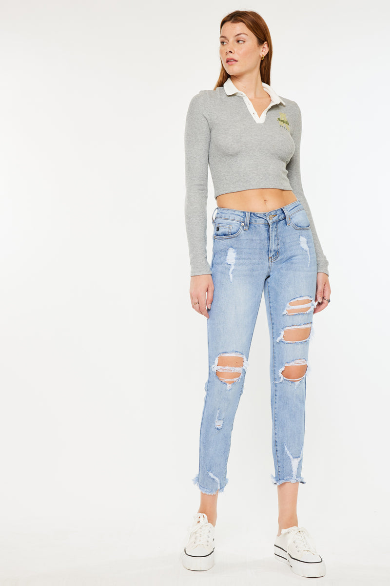 Augustina Mid Rise Ankle Skinny Jeans for Women - Stretch Denim Pants, Slim Fit, Comfortable Everyday Wear (Casual Outfits, Office, Dating)