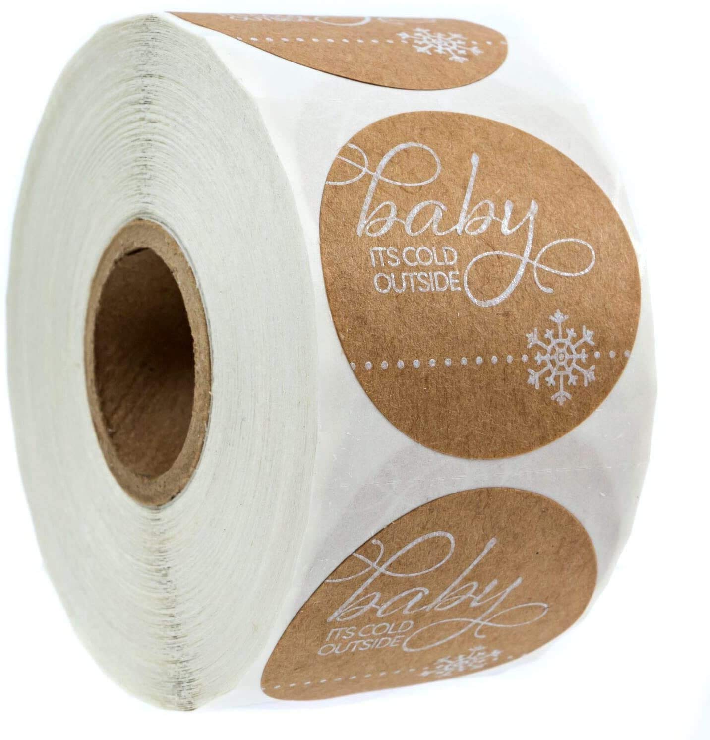 500 Christmas Snowflake Stickers - Baby It's Cold Outside Holiday Seals | 1.5
