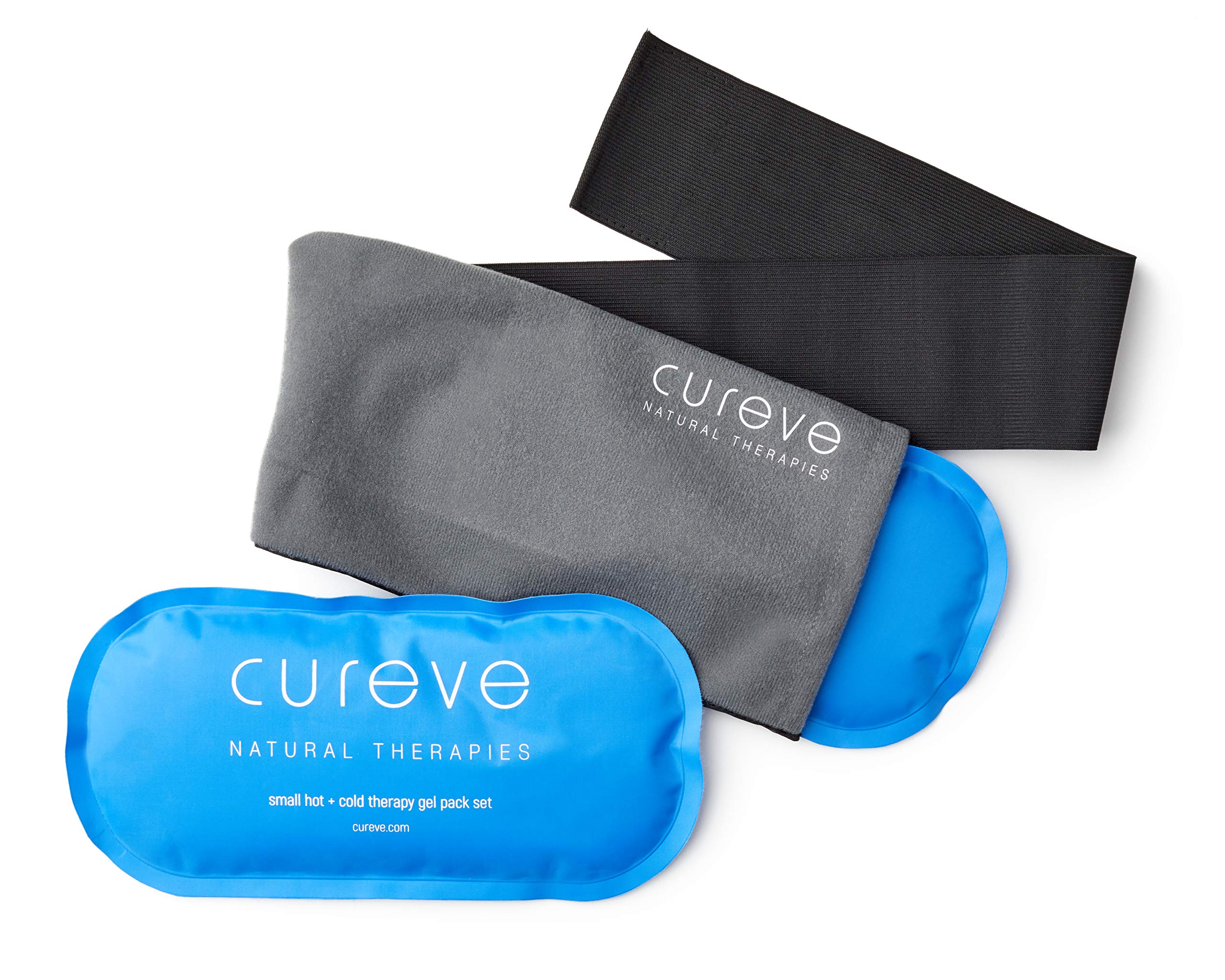 Cureve Hot & Cold Therapy Gel Ice Pack Set - 2 Reusable Gel Packs with Adjustable Wrap for Knee, Neck, Back, Shoulder Pain Relief - Perfect for Sports Injuries, Headaches, TMJ & Post-Surgery Recovery