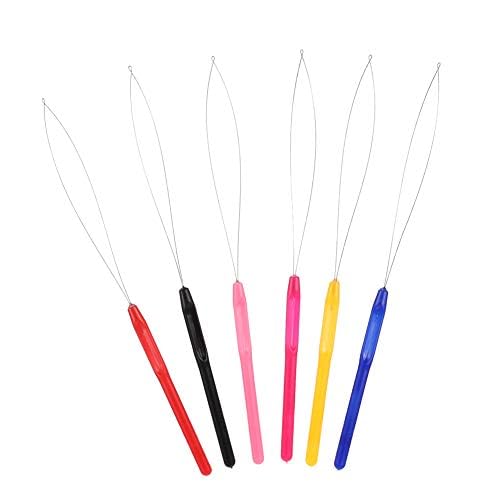 12PCS Micro Ring Hair Extension Loop Needle Threader Tool Kit - Professional Feather Hook & Wire Pulling Hooks for Micro Link Beads and Hair Extensions (12 Pieces Set) - Perfect for Salon Stylists & DIY Hair Extensions at Home