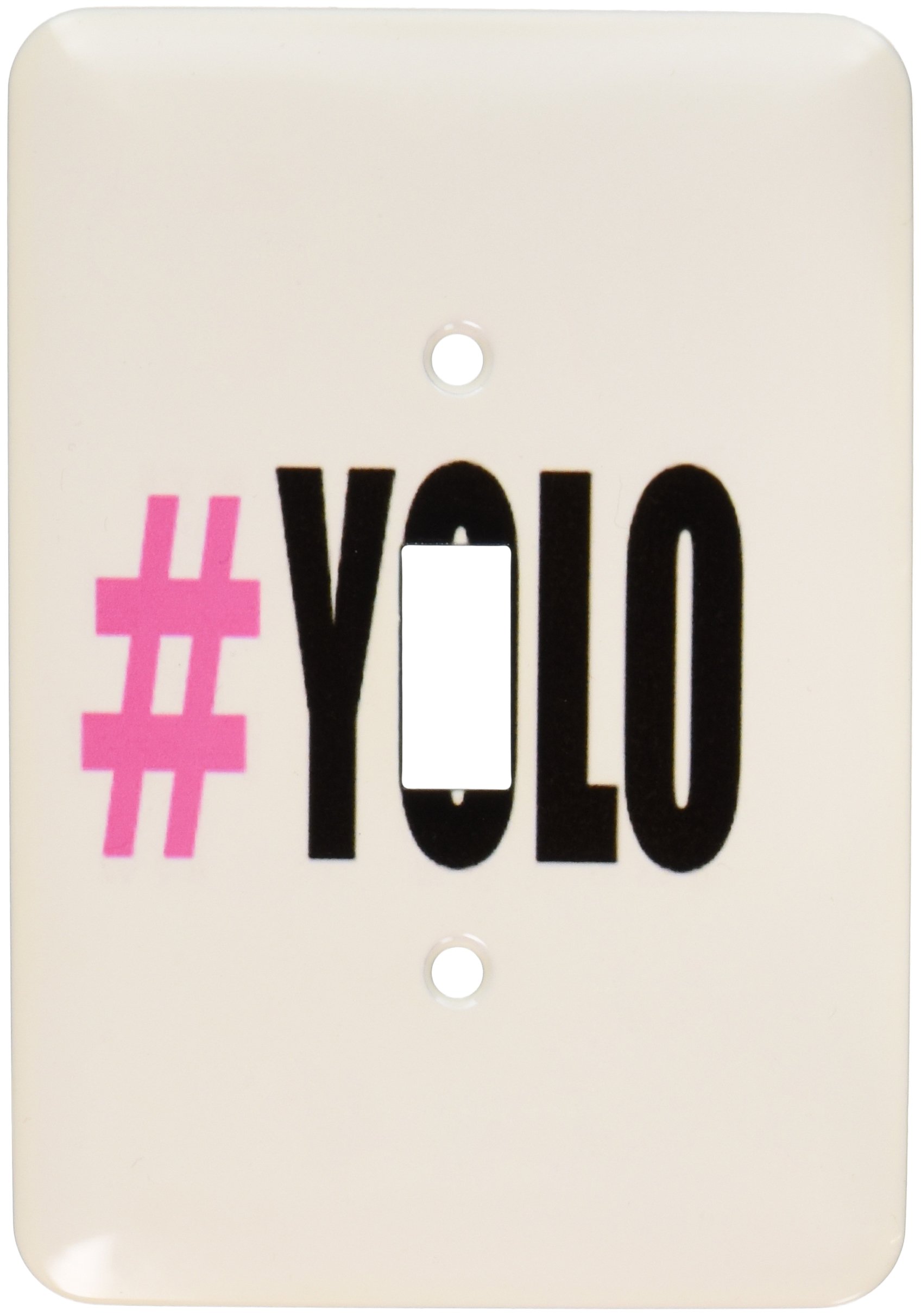 3dRose LLC lsp_66314_1 Yolo, Hot Pink and Black, You Only Live Once Single Toggle Switch - Perfect for DIY Electronics, Home Decor, and Personalized Gifts