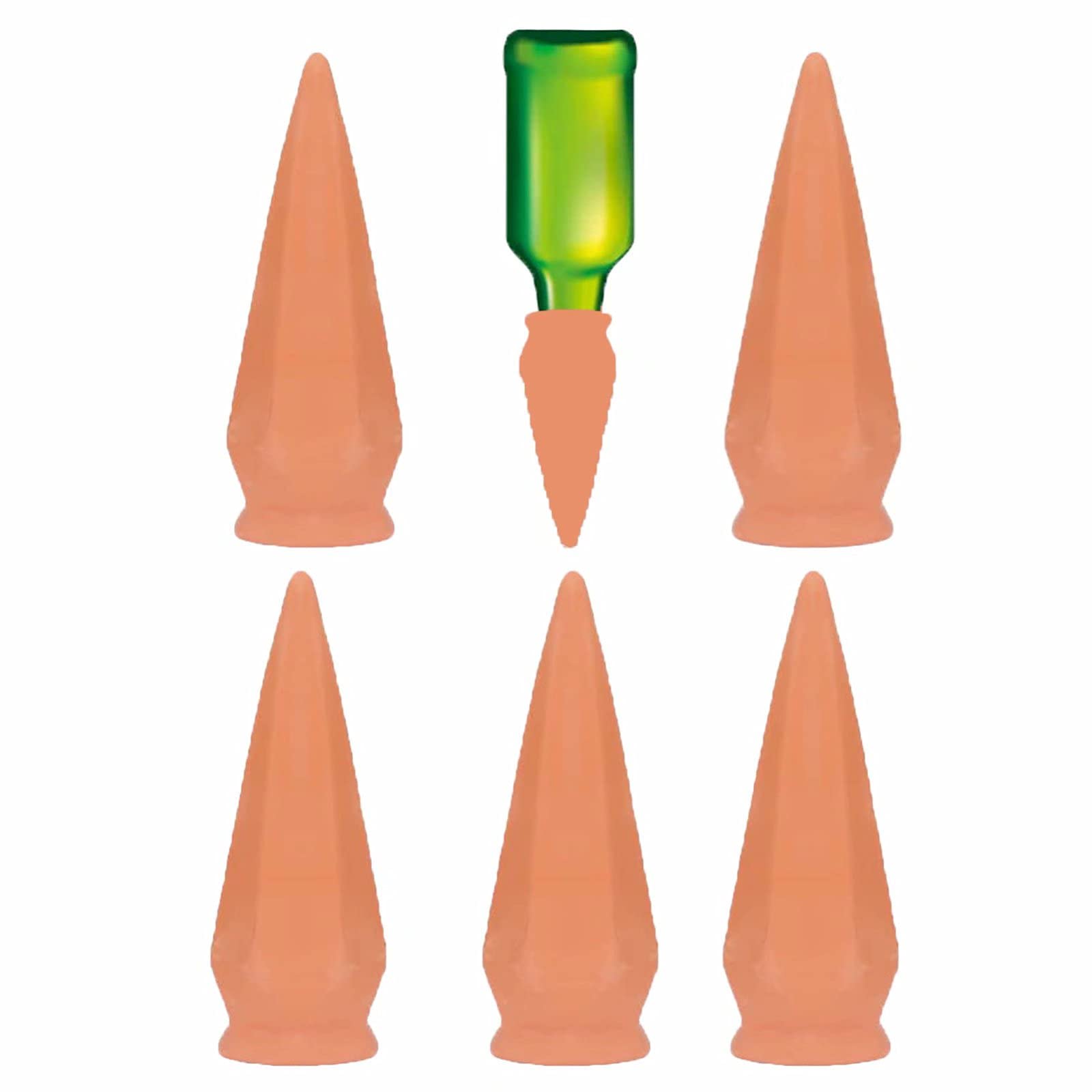 AKEIE 6-Pack Self Watering Spikes for Plants - Terracotta Automatic Plant Waterer 7.3