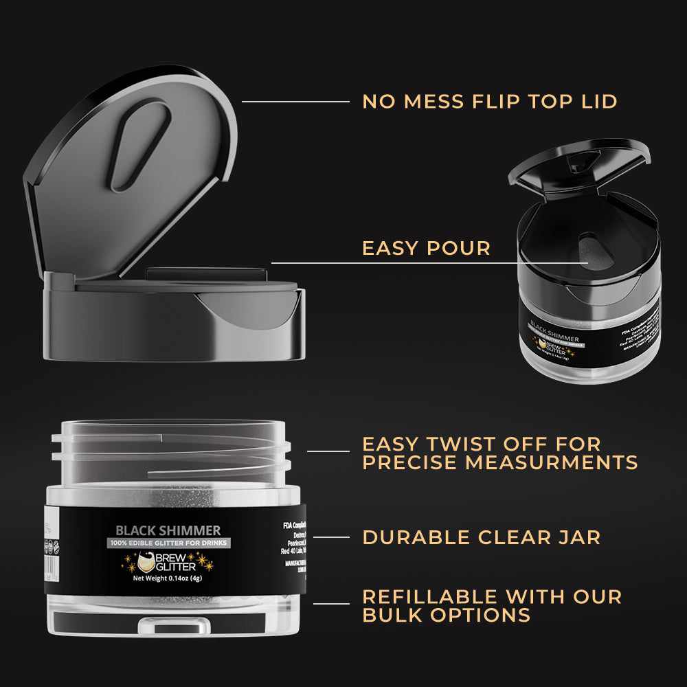 Black Brew Glitter® - Premium Private Label Cosmetic Glitter for Makeup, Nails & Body Art - Perfect for DIY Beauty, Festival Looks & Professional Makeup Artists
