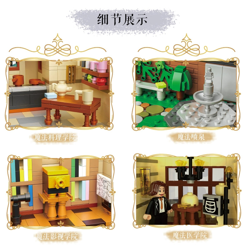 ZHEGAO 613004 Magic Academy Micro Building Blocks Set - 2925 PCS Creative Bricks for Kids & Adults, Perfect for STEM Learning, DIY Craft, and Collectible Display