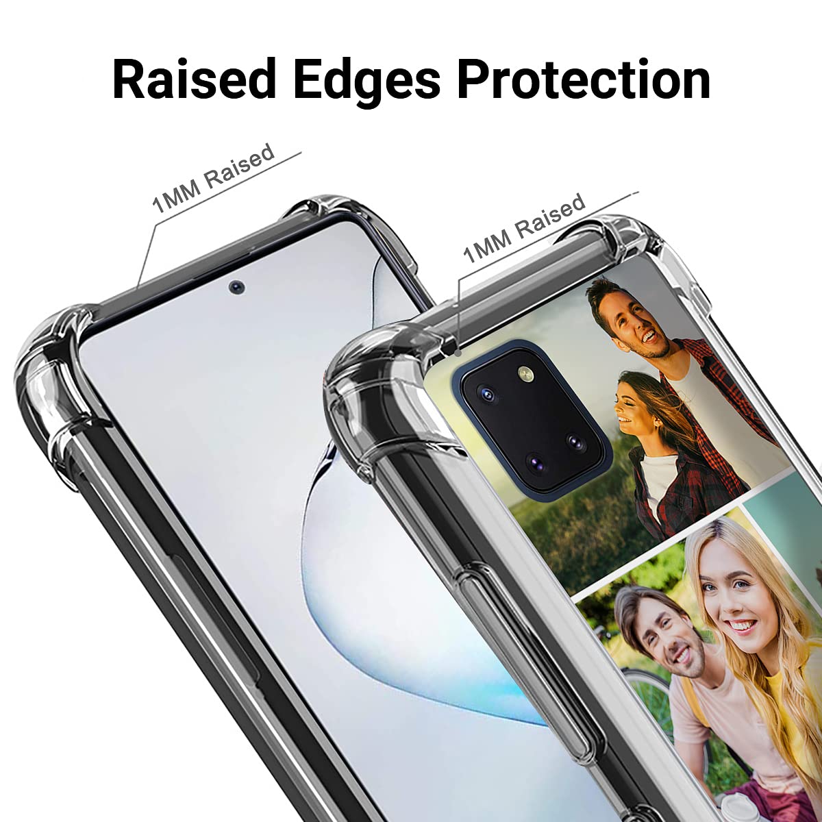 Personalized Samsung Galaxy Note10 Plus Phone Case - Ultra Thin Clear TPU Bumper with Multi-Photo Collage Design | Shock Absorption Protection | Perfect for Travel, Work & Everyday Use