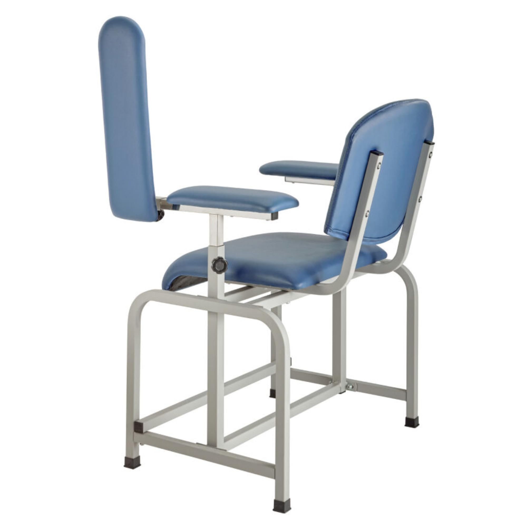 Adjustable Blue Phlebotomy Chair with Armrest - Heavy Duty Medical Blood Draw Chair for Lab & Clinic - Comfortable Patient Seating for Blood Tests & IV Procedures