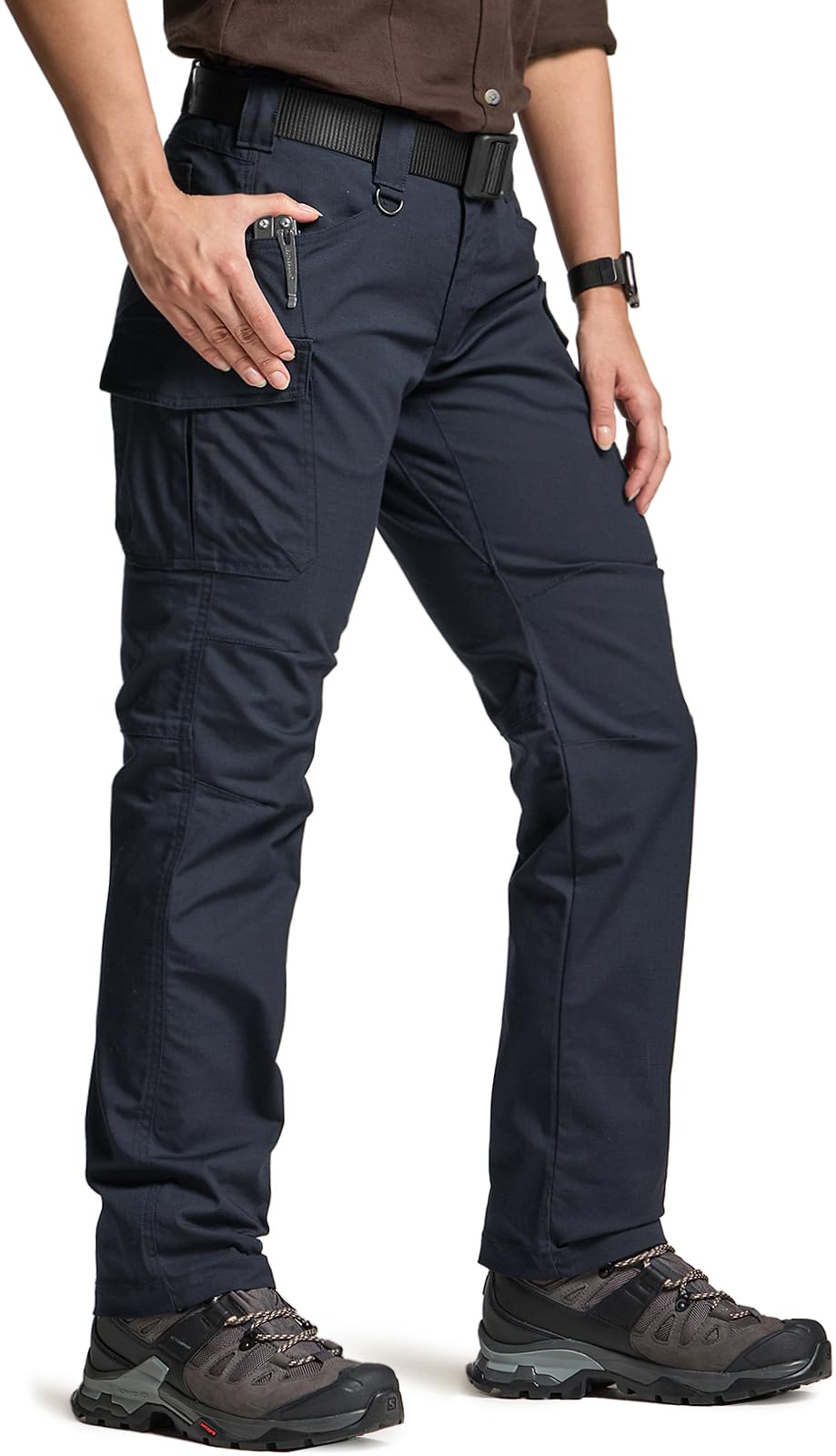 CQR Women's Tactical Pants - Water Resistant Ripstop Hiking Cargo Pants with Multiple Pockets | Stretch Comfort for Outdoor Work, Camping & Adventure Activities