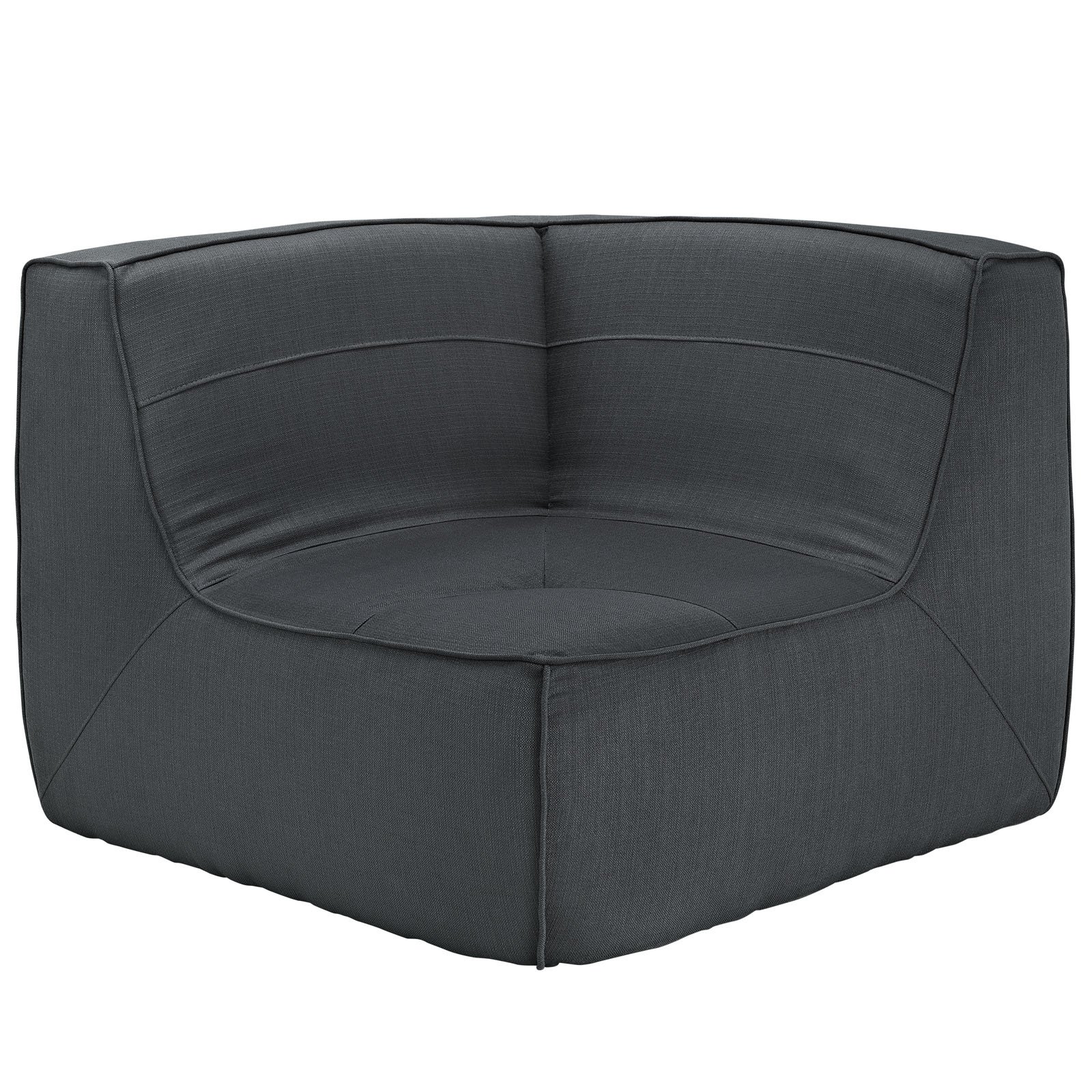 Modway Align Charcoal Upholstered Corner Sofa - Modern Sectional Couch for Living Room, Lounge & Home Theater