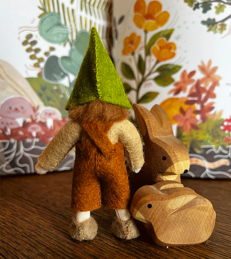Handmade Waldorf Felt Gnome Doll for Light Skin Little Boy - Perfect for Waldorf Education, Storytelling & Nursery Decor