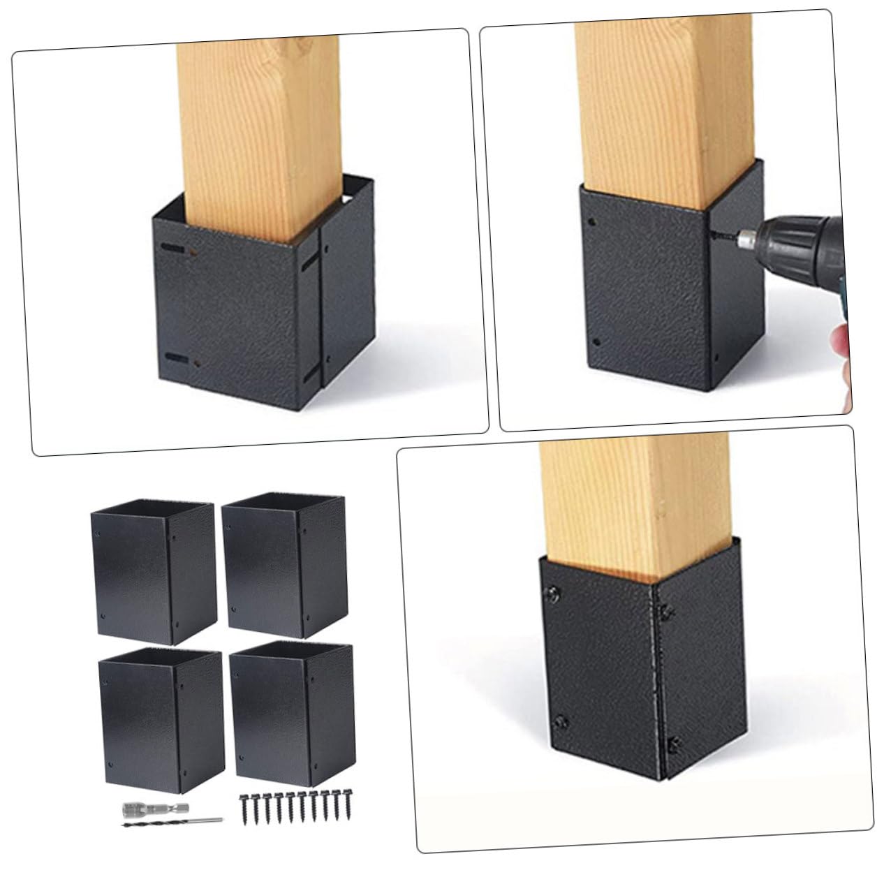 Easy Install Post Base Protectors - Durable Mailbox Post Covers & Metal Deck Railing Brackets for Fence Post Bases | Perfect for Outdoor Mailbox Protection, Deck Railings & Fence Support