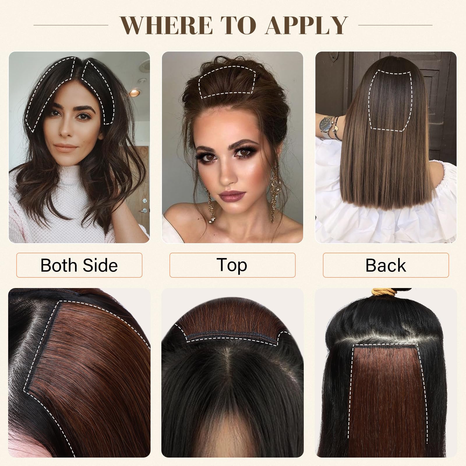S-noilite Clip in Human Hair Extensions for Short Hair - 1PCS Remy Hair with 2 Clips, 6Inch Length, 10g Weight, Dark Brown - Add Volume & Thickness for Everyday Styling & Special Occasions