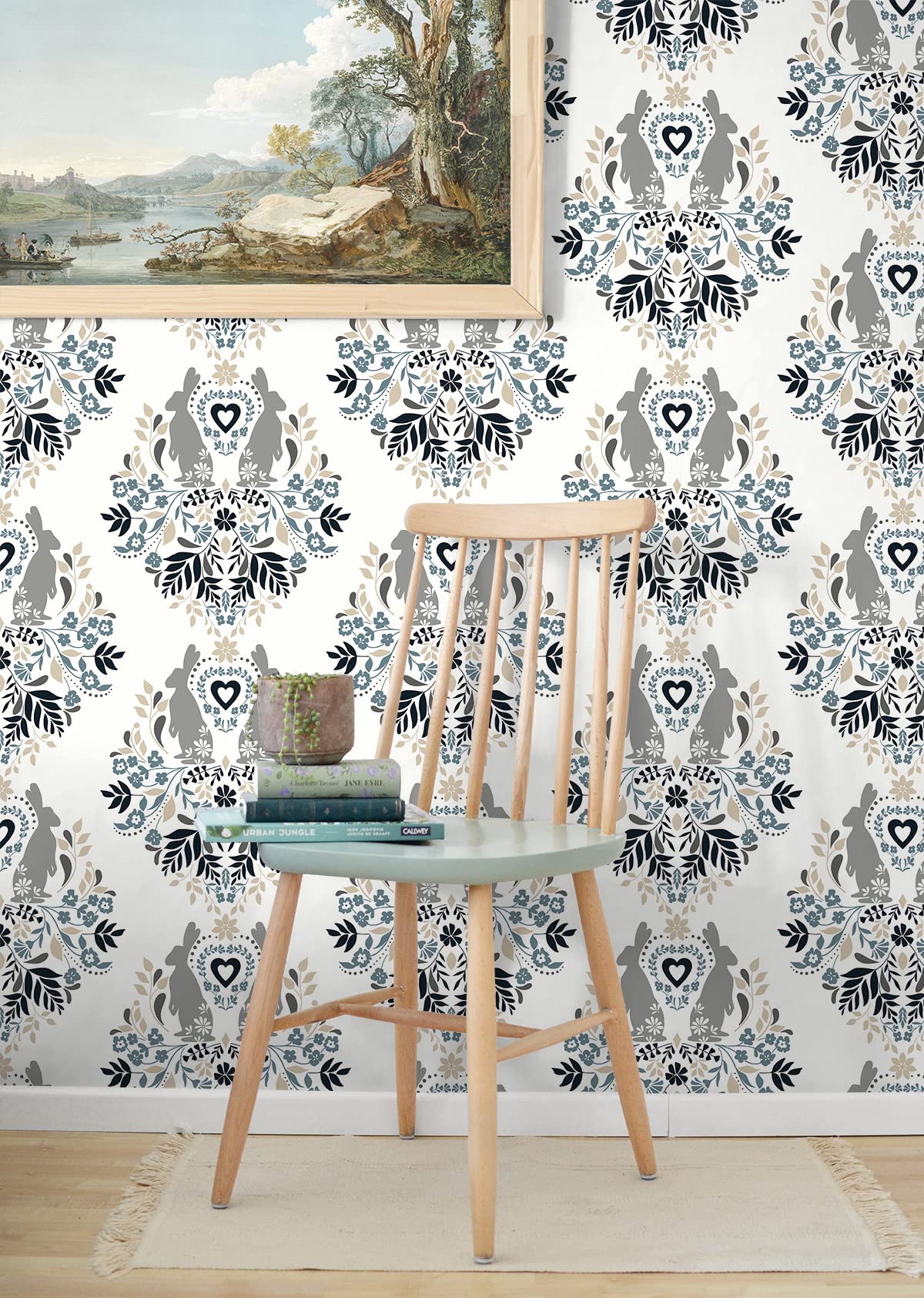 NextWall Spring Damask Peel and Stick Wallpaper - Self-Adhesive Removable Wallpaper for Bedroom, Living Room, Nursery, and Office Decor