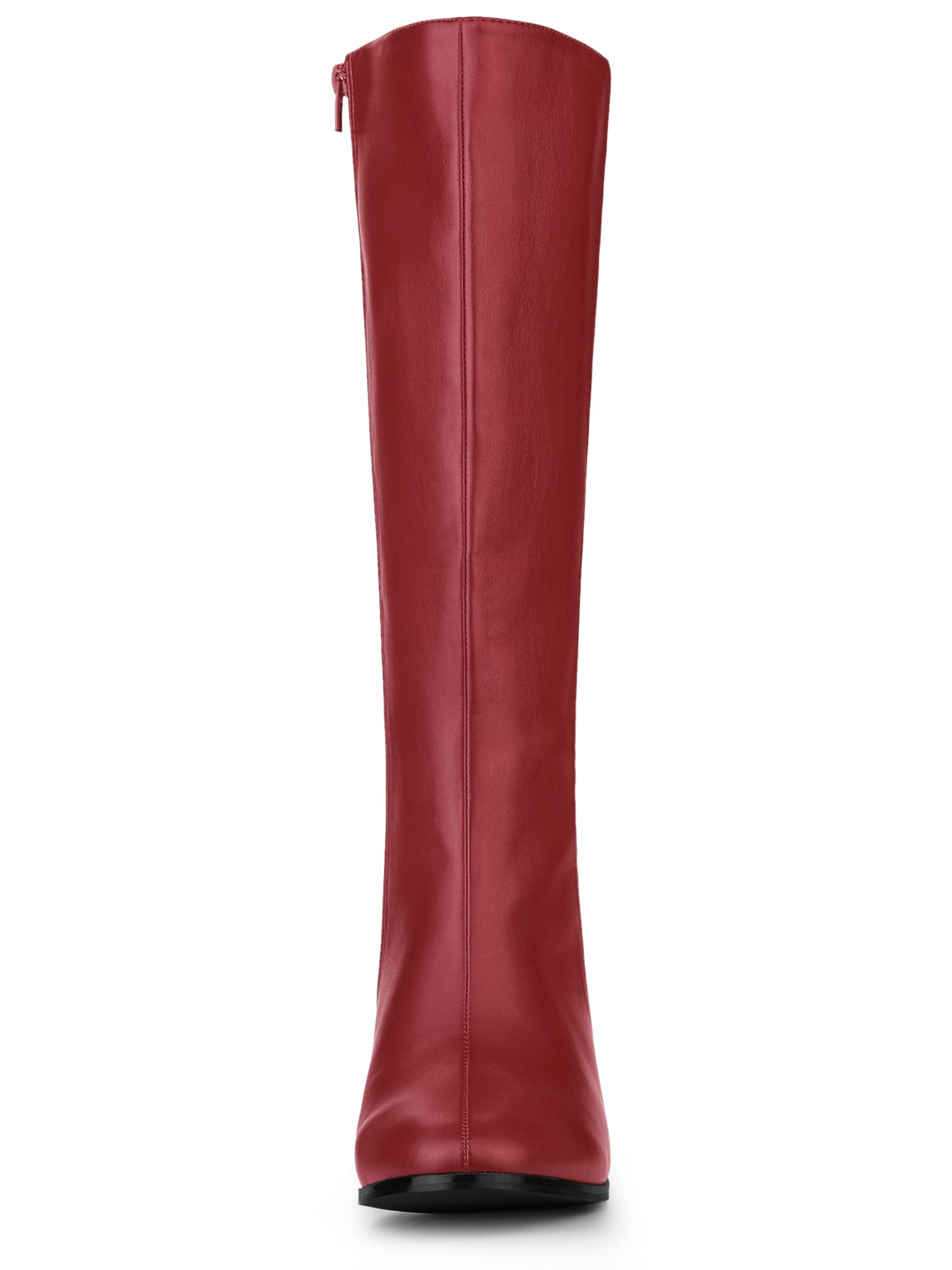 Allegra K Women's Knee High Boots with Round Toe & Zip Closure - Chunky Block Heels for Comfort & Style | Perfect for Office, Party & Winter Outfits