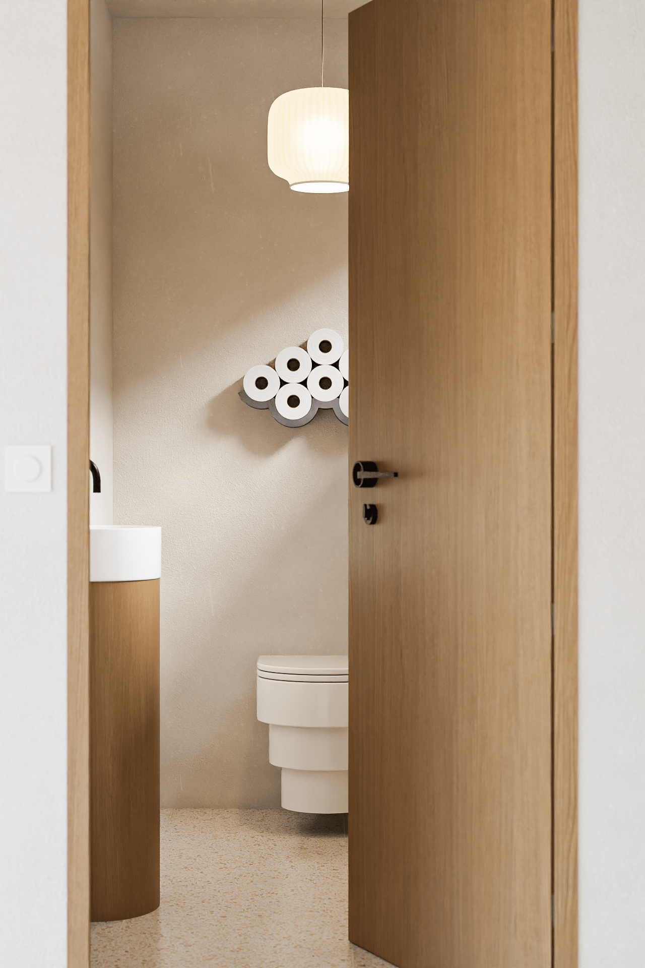 Lyon Beton Cloud 545 Wall Mounted Toilet Paper Holder - Modern Bathroom Tissue Dispenser for Home & Commercial Use | Durable Stainless Steel Design | Perfect for Restrooms, Hotels, and Offices