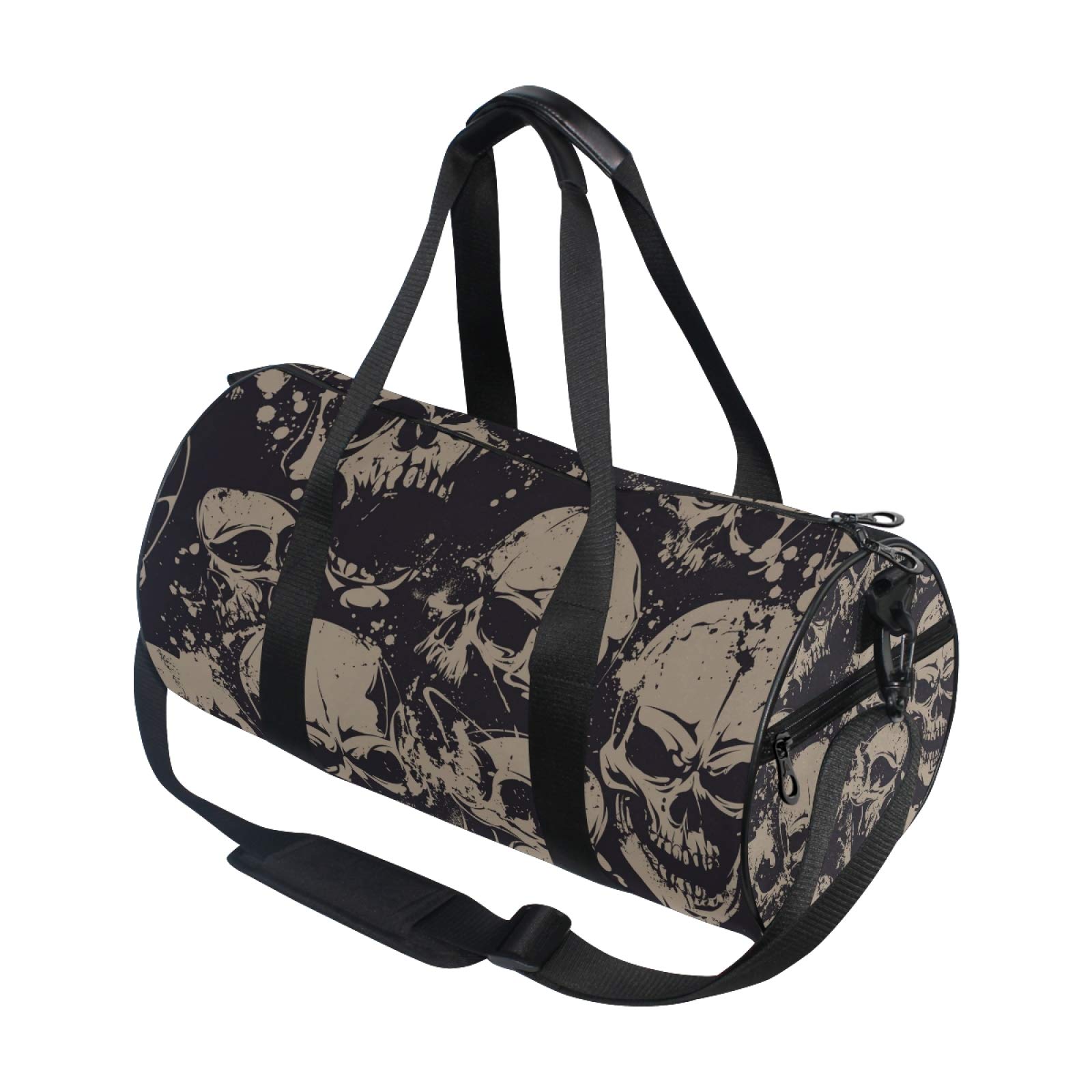 Halloween Grunge Skull Gym Bag - Durable Canvas Sports & Travel Duffle Bag for Men & Women - Perfect for Gym, Workouts, Travel & Cosplay Costume Accessories