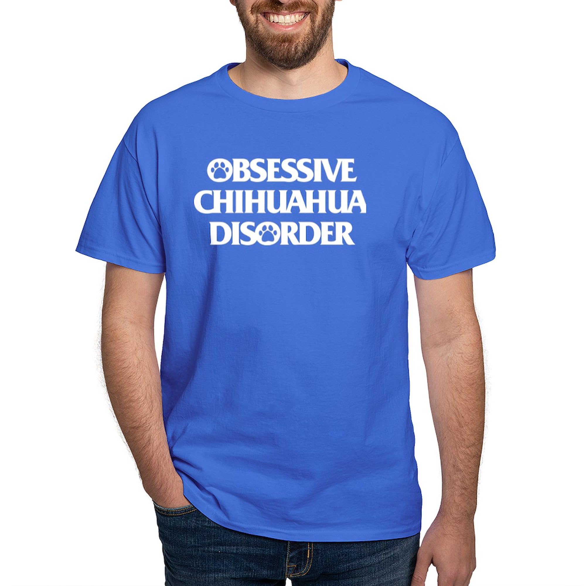 Obsessive Chihuahua Disorder Dark T-Shirt for Men - 100% Cotton Classic Graphic Tee - Perfect for Casual Wear, Dog Lovers & Funny Gift Ideas