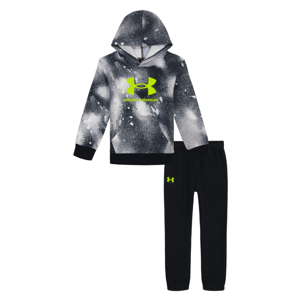 Under Armour Boys' Rival Wash Fade Short Sleeve T-Shirt & Shorts Set - Moisture Wicking Athletic Outfit for Kids Sports, Training & Casual Wear