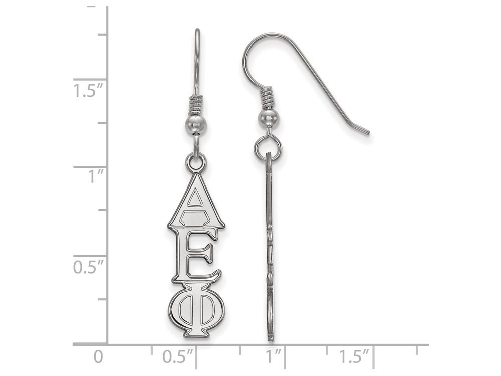 Sterling Silver Alpha Epsilon Phi Dangle Medium Earrings for Women - Greek Sorority Jewelry Gift for Sisters, Formal Events & Everyday Wear