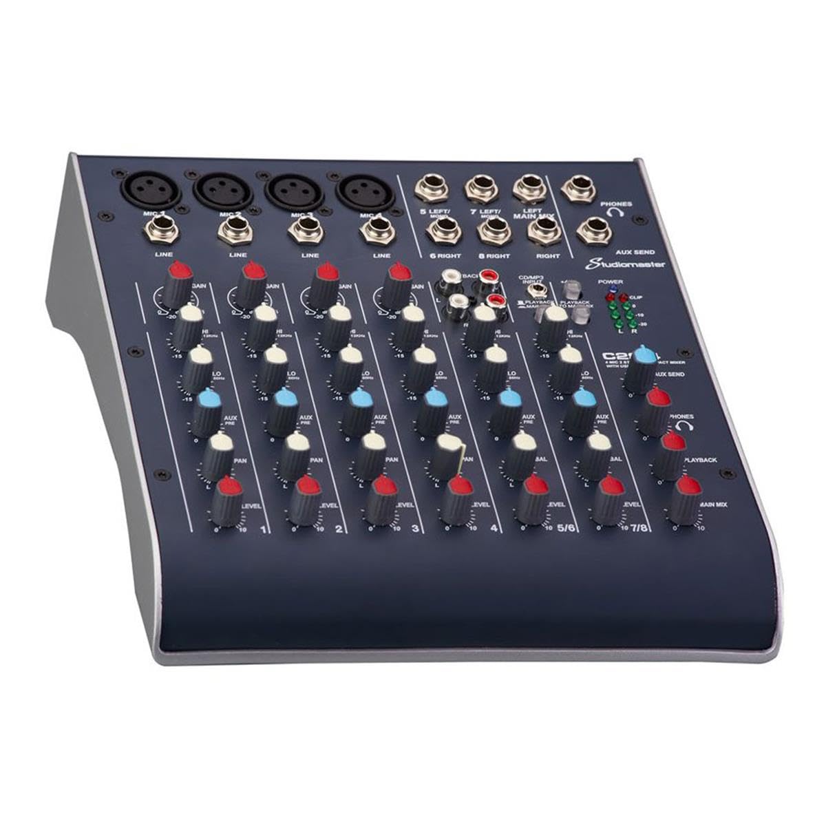 4-Channel USB Audio Mixer for Podcasting, Live Streaming & Music Recording - Compact & Portable Sound Mixer for Home Studio & DJ Setup