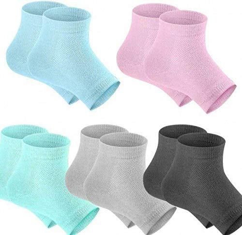 NAVMIL Heel Pain Relief Silicone Gel Pad - Plant-Based Spa Socks for Men & Women - Breathable Cotton Heel Protector (One Size Fits Most) - Perfect for Running, Walking & Daily Comfort