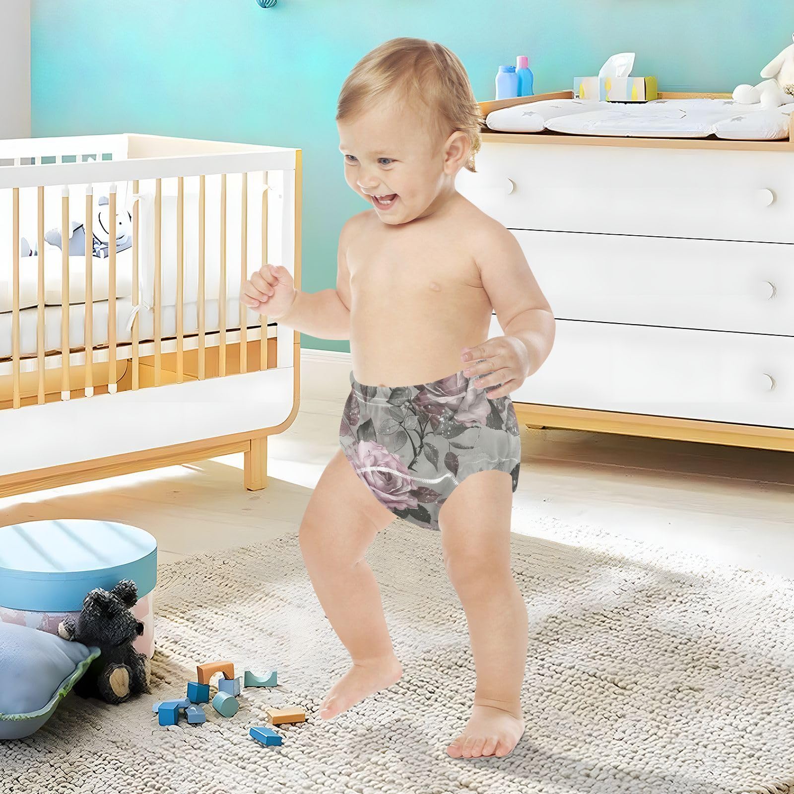 J JOYSAY Rose Grey Potty Training Pants for Toddlers - Unisex Baby Training Underwear 3 Pack (2T-5T) | Soft & Absorbent | Daytime & Nighttime Use | Perfect for Daycare, Travel & Home Potty Training