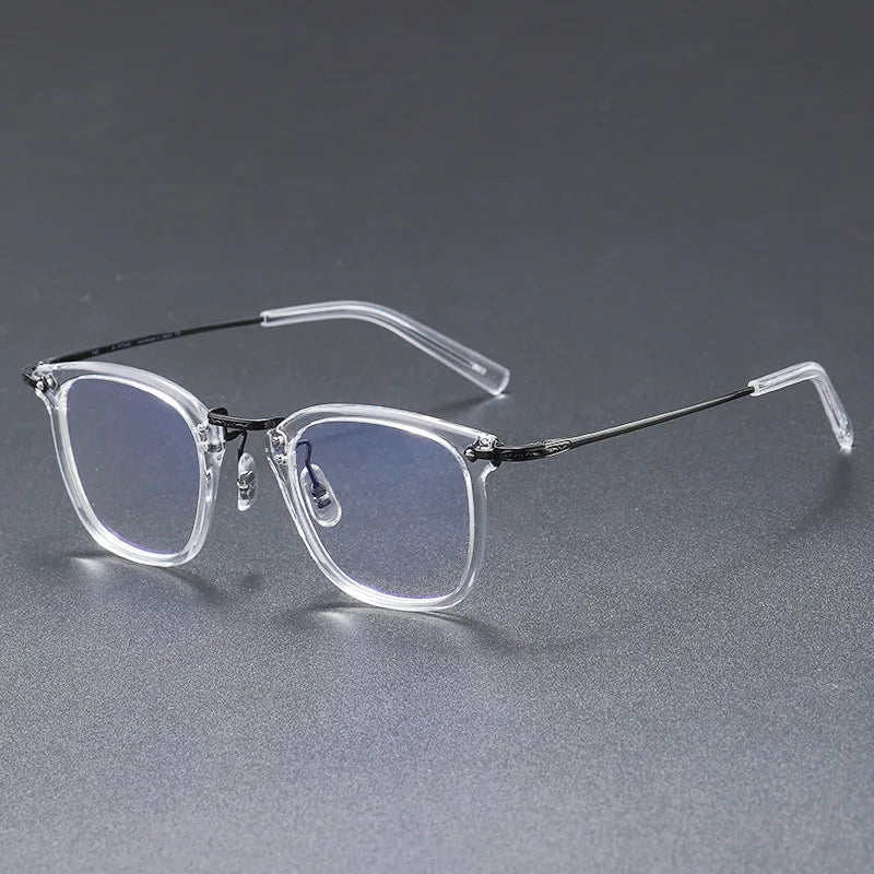 Stylish Black Unisex Titanium Acetate Square Eyeglasses G806 - Perfect for Work, Reading & Fashion Accessories