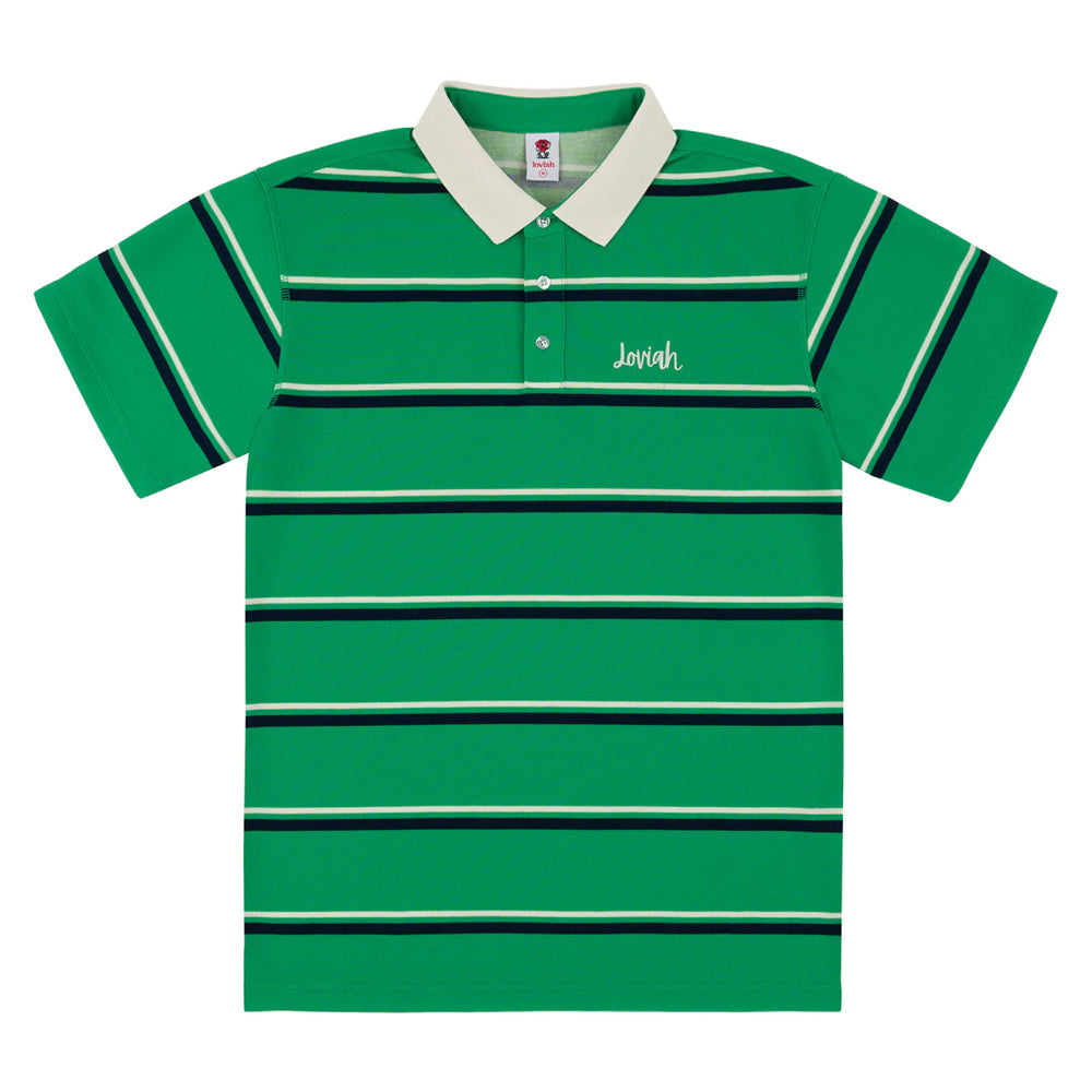 Loviah Striped Short Sleeve Polo Shirt for Men - Casual Summer Cotton Top for Golf, Work & Outdoor Activities
