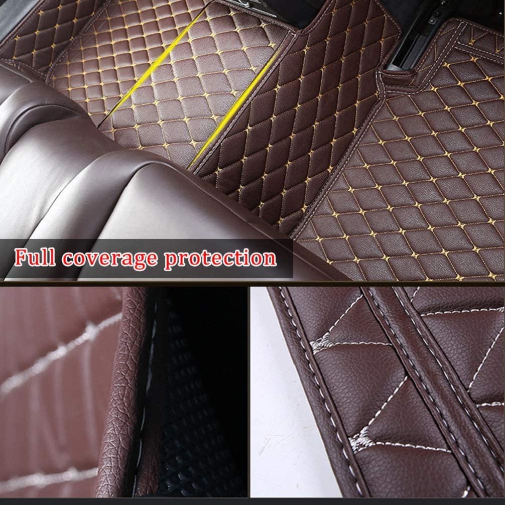 Premium Custom Fit Car Floor Mats for Mini Cooper 2-Door 2014-2018 - Waterproof Leather Luxury Floor Liners with Non-Slip Design, Full Coverage Protection (Coffee Brown) - Perfect for Daily Commuting, Road Trips & All-Weather Protection